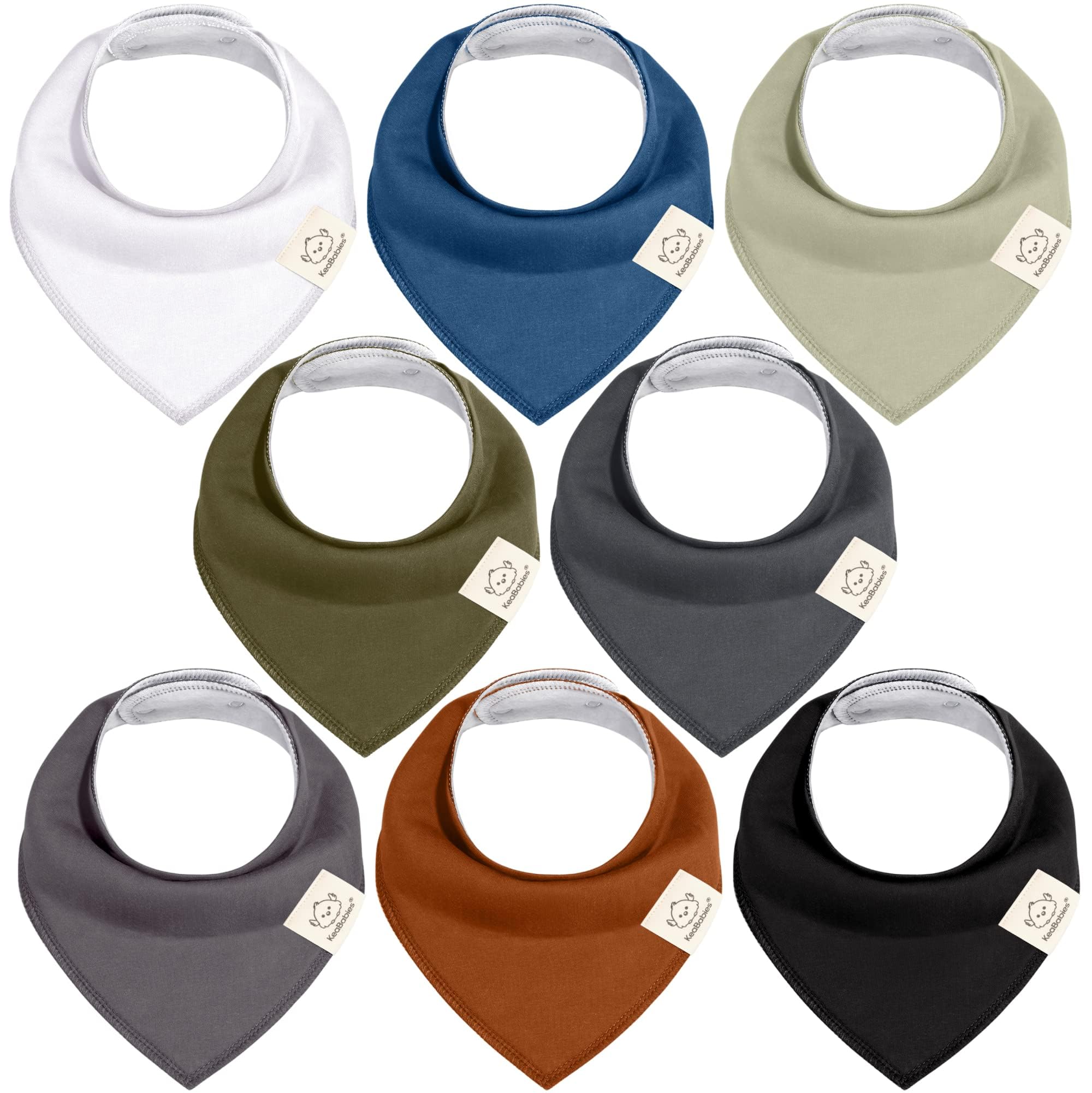 KeaBabies organic cotton bandana bibs with dual-layer absorbency for heavy droolers