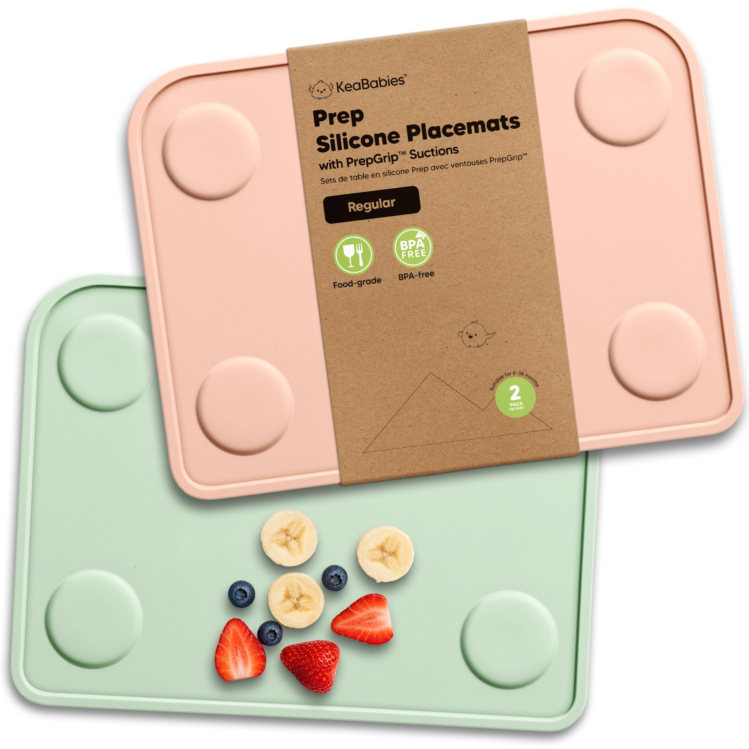 KeaBabies Mellow silicone placemats with raised edges for toddler dining