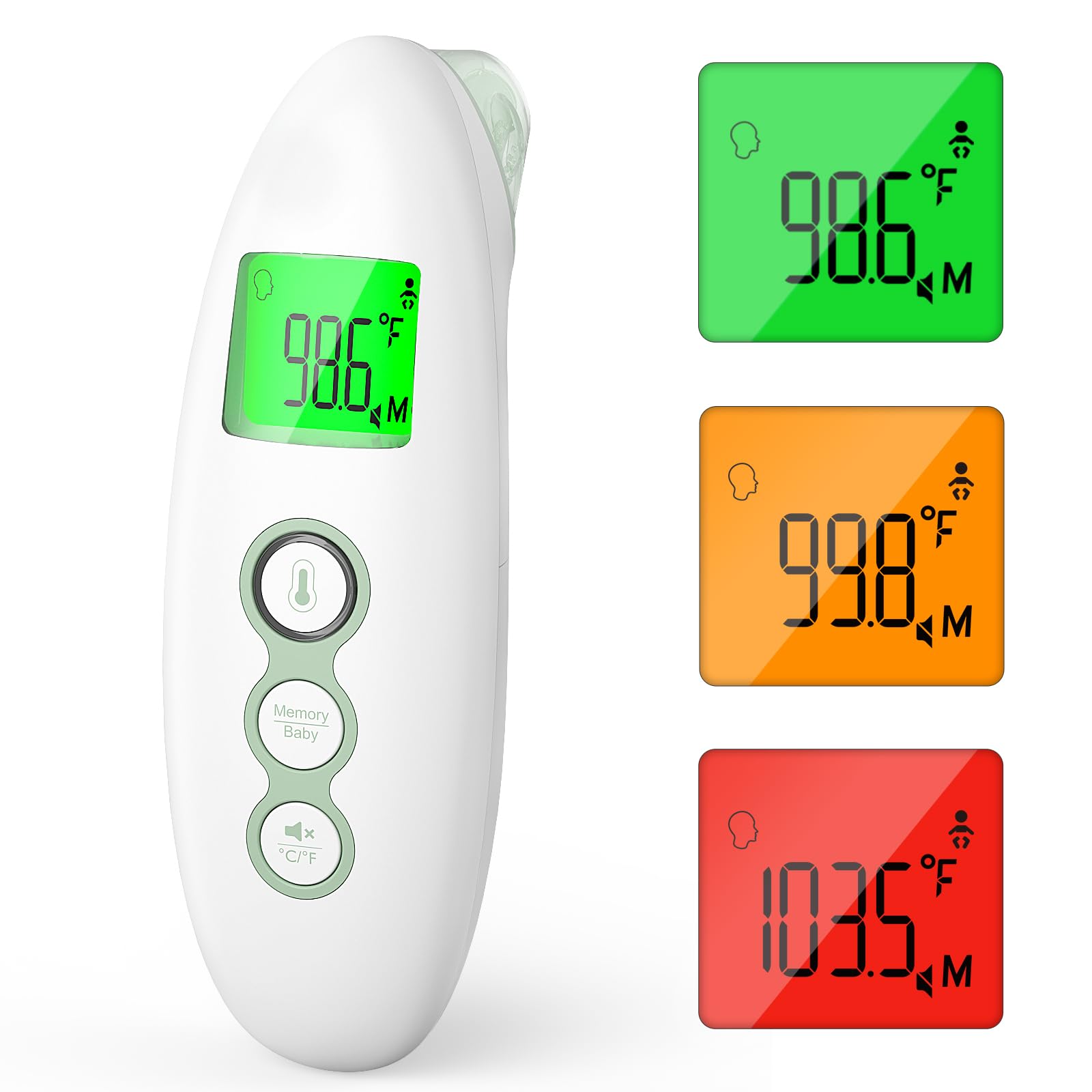 Momcozy Non-Contact Forehead and Ear Thermometer with digital display and child mode