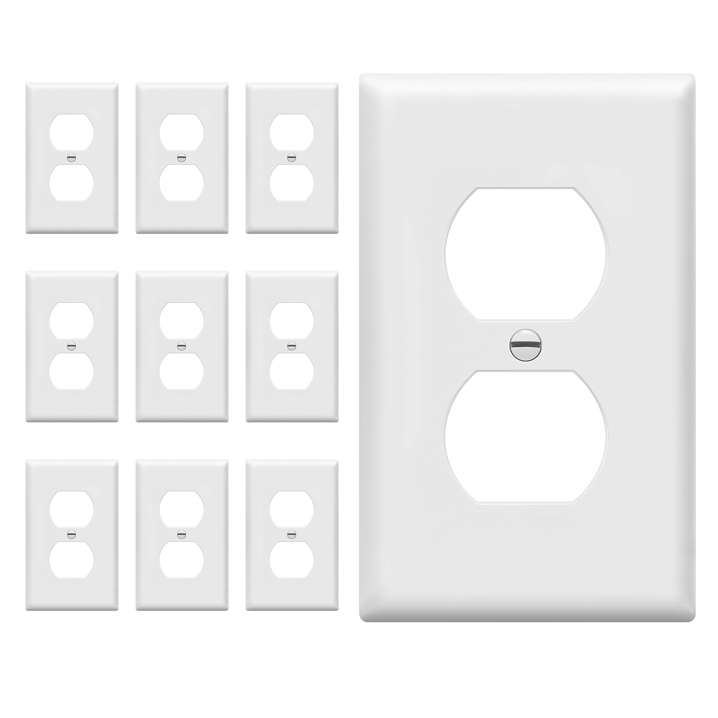 ENERLITES Duplex Wall Plates Kit white electrical outlet covers