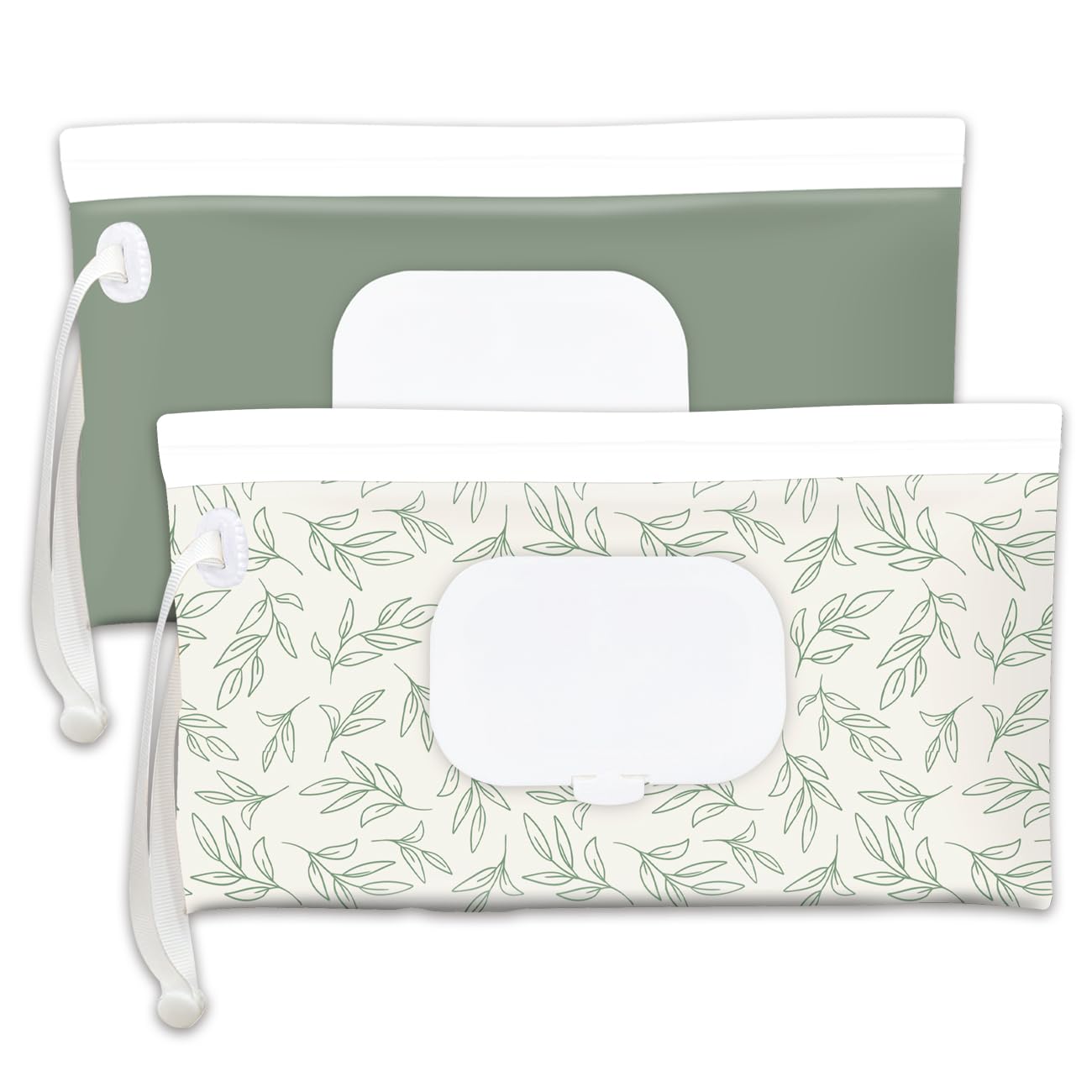 Cephira portable baby wipes dispenser in sage green showing compact design for travel