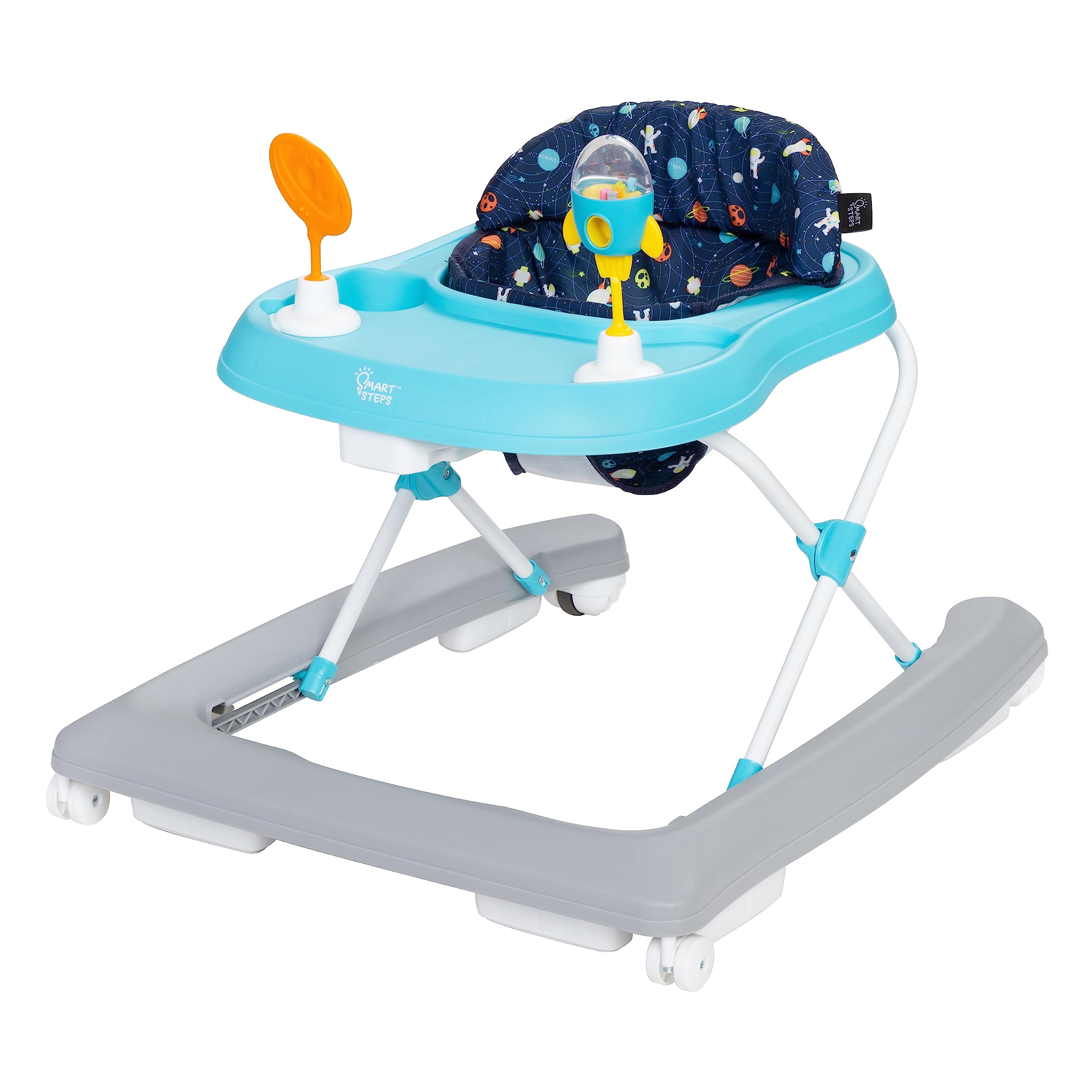Smart Steps Trend Activity Walker in navy with removable toys and large feeding tray
