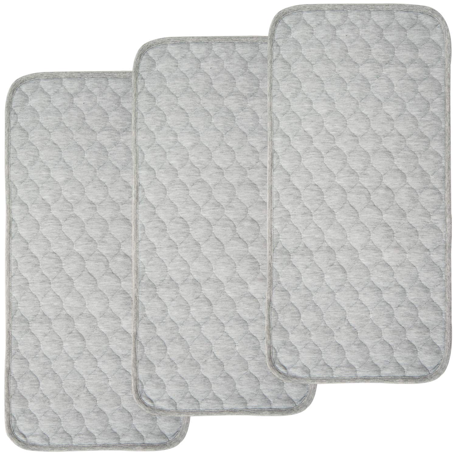 BlueSnail waterproof changing pad liners with quilted gray fabric and four-layer protection