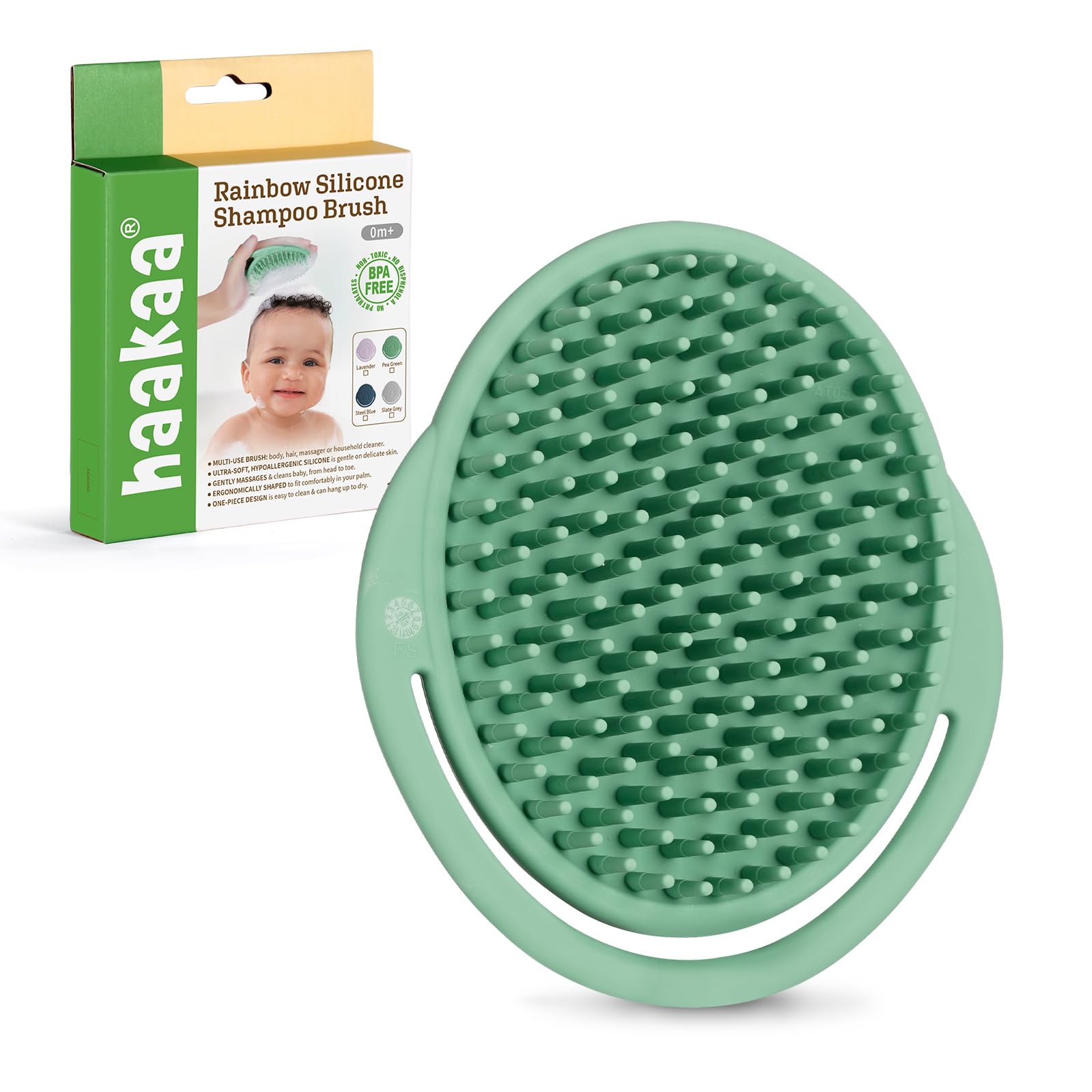 haakaa silicone shampoo brush for baby bath time