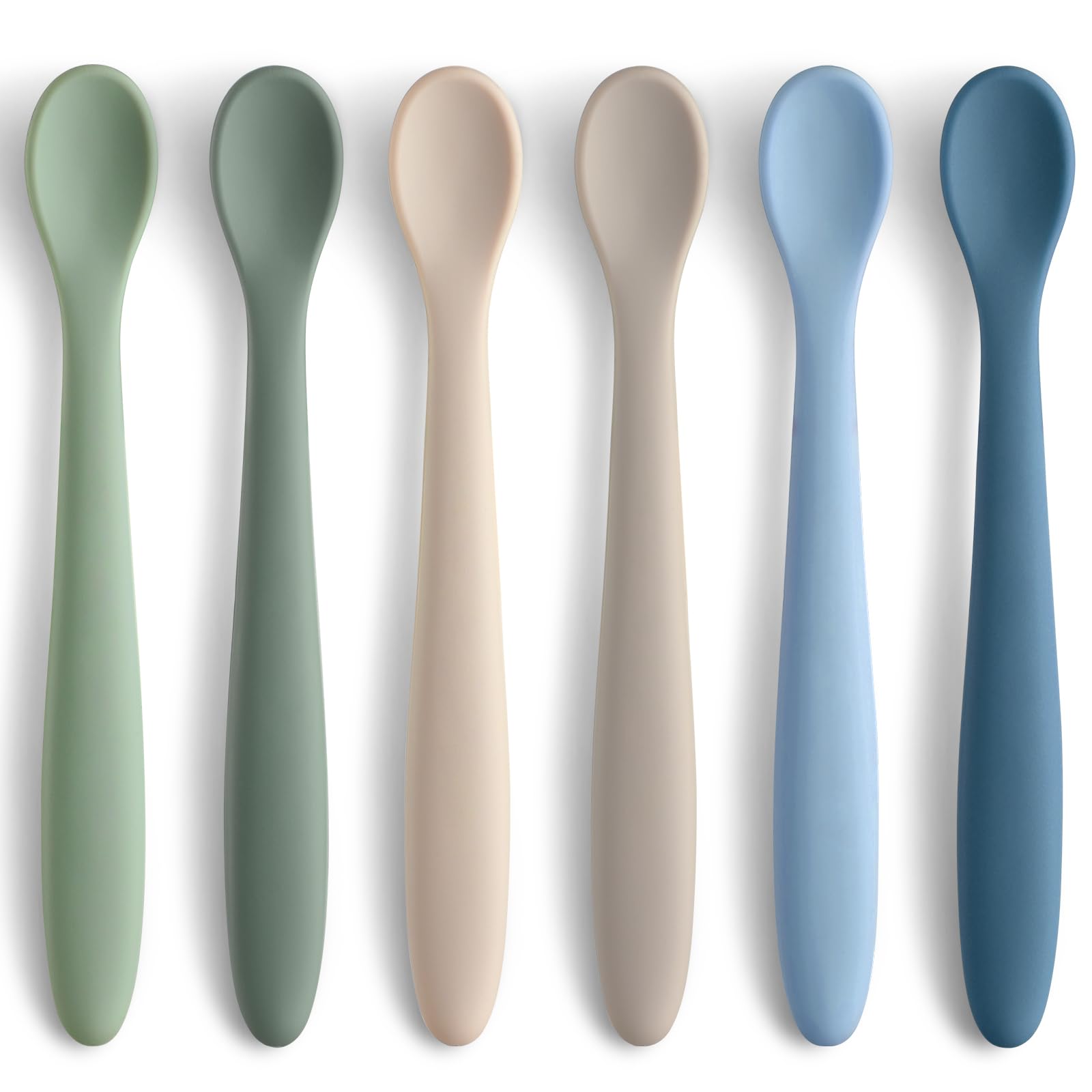 NETANY silicone baby spoons with bendable handles and soft tips for first stage feeding