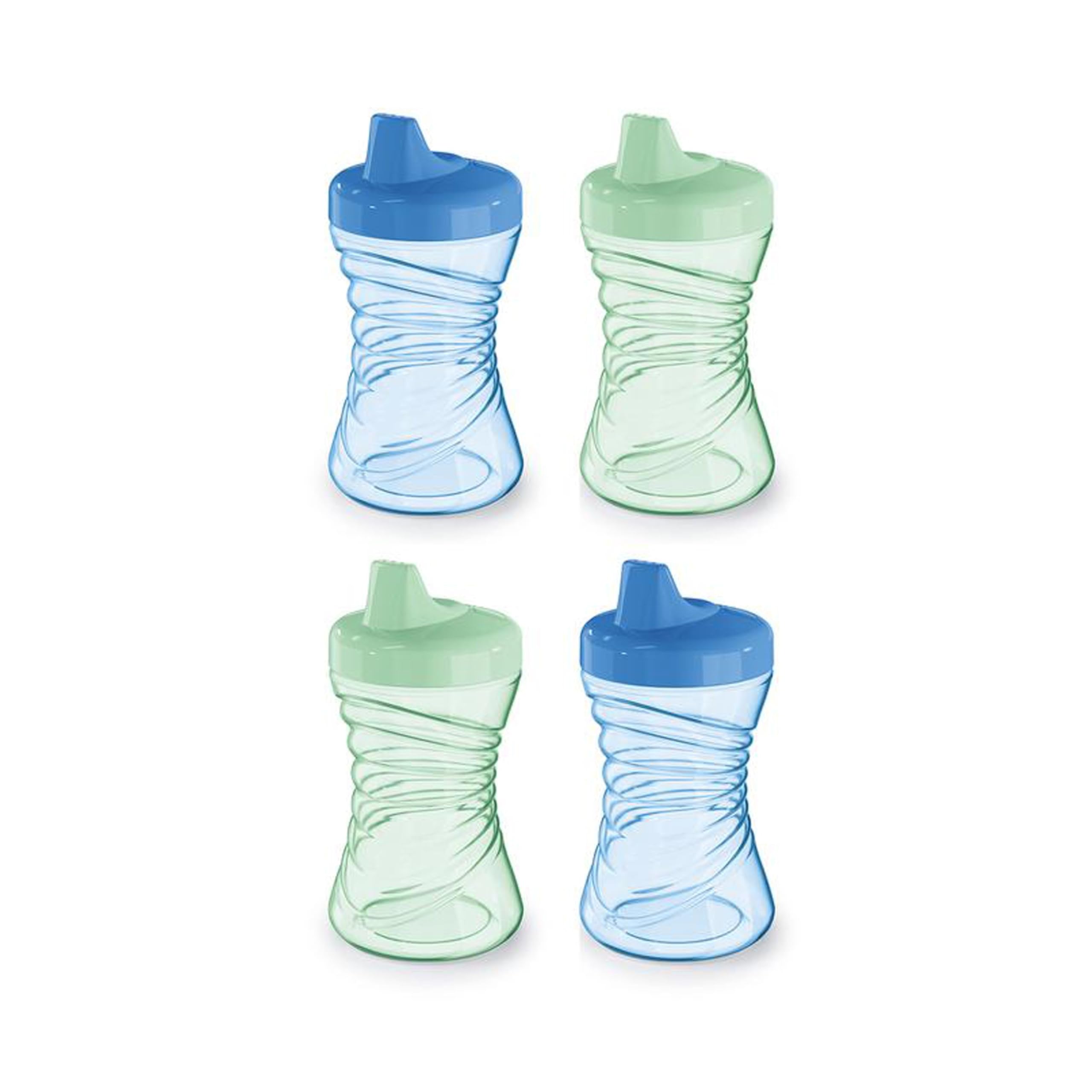 NUK Fun Grips Hard Spout Sippy Cup four-pack with textured design