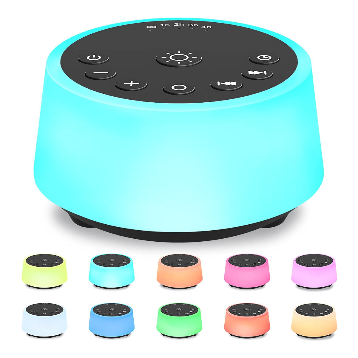 Color Noise Sound Machines with 10 color night lights and 25 soothing sounds for baby sleep