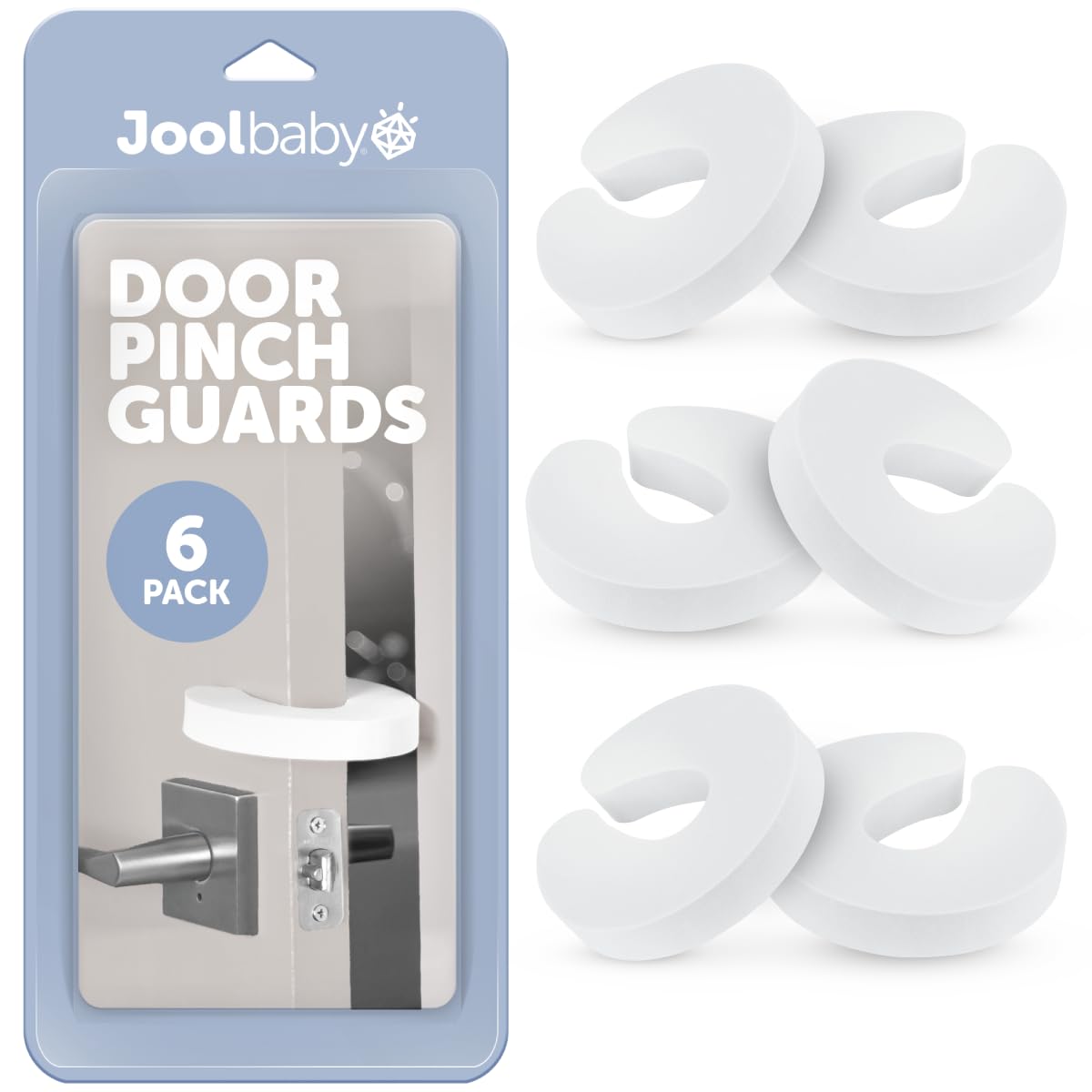 Jool Baby Door Pinch Guards protecting door edges to prevent finger injuries and door slamming