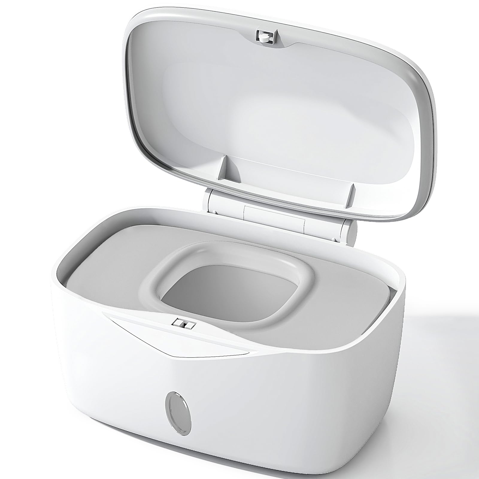 Seposeve X2 PRO grey baby wipe dispenser with weighted plate and automatic flip lid