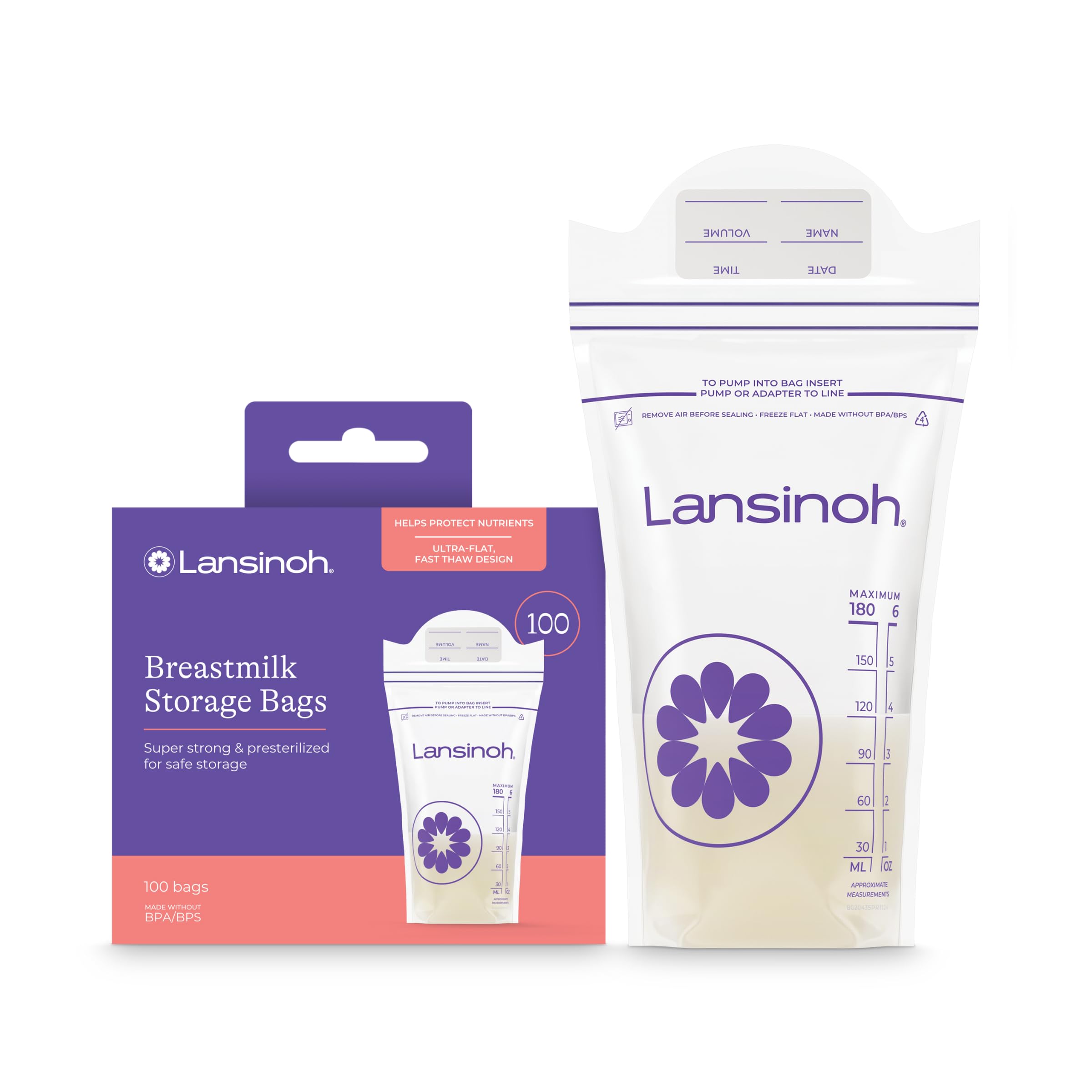 Lansinoh Breastmilk Storage Bags for building freezer stash