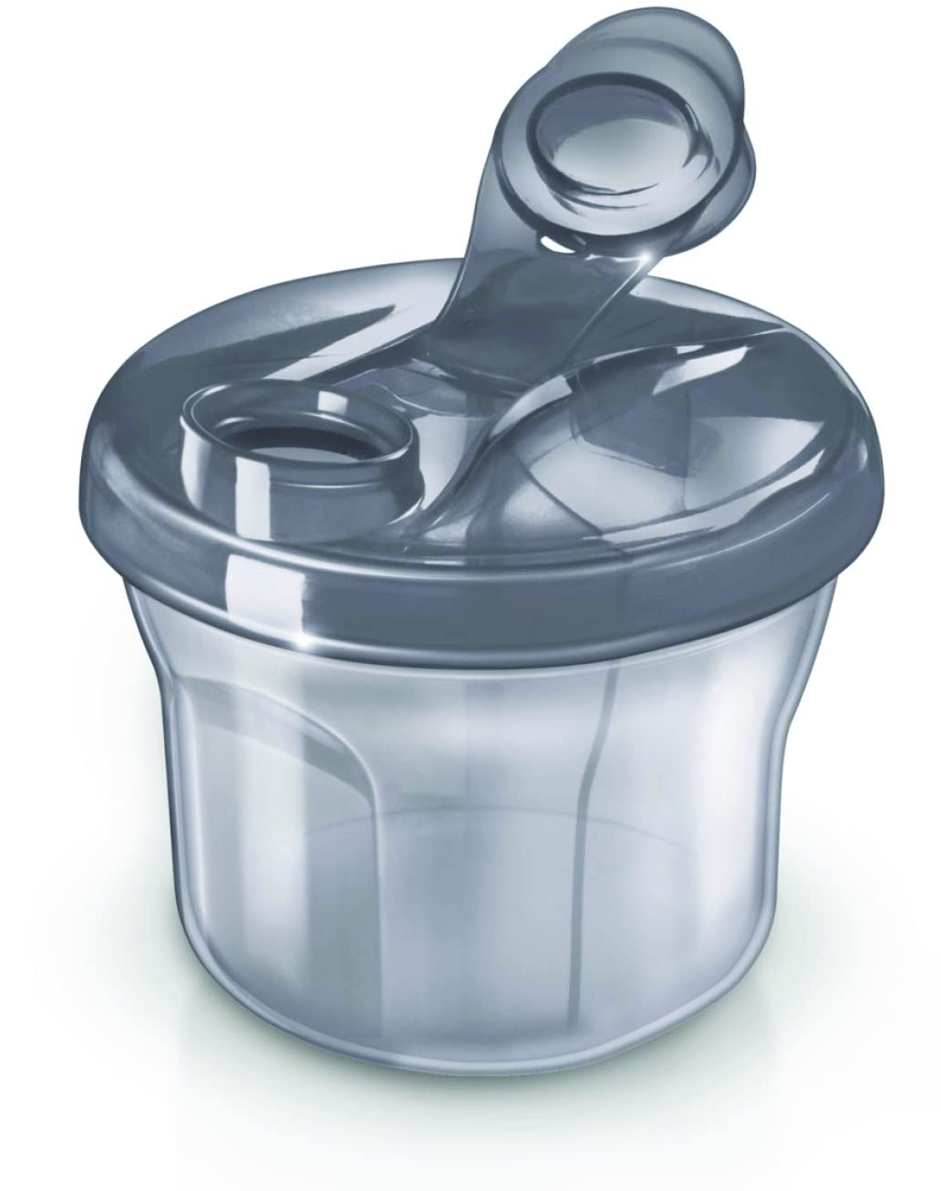 Philips AVENT grey formula dispenser with three stacked compartments