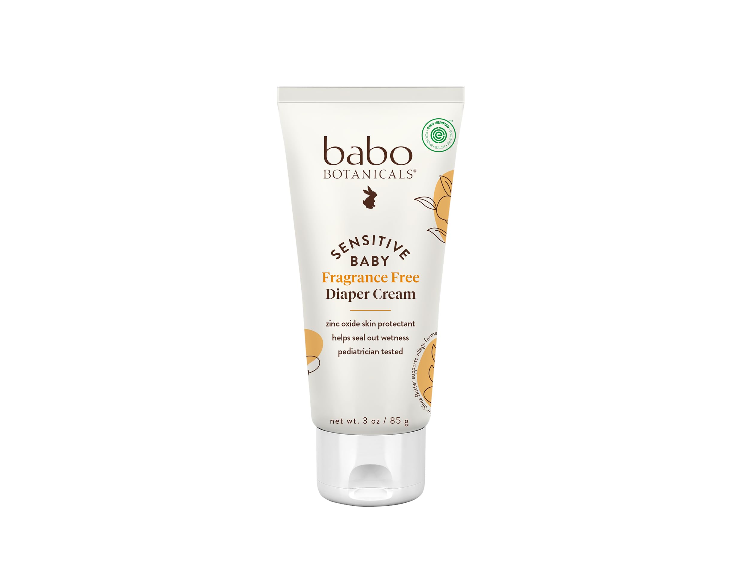 Babo Botanicals fragrance-free diaper cream with 25% zinc oxide for sensitive baby skin