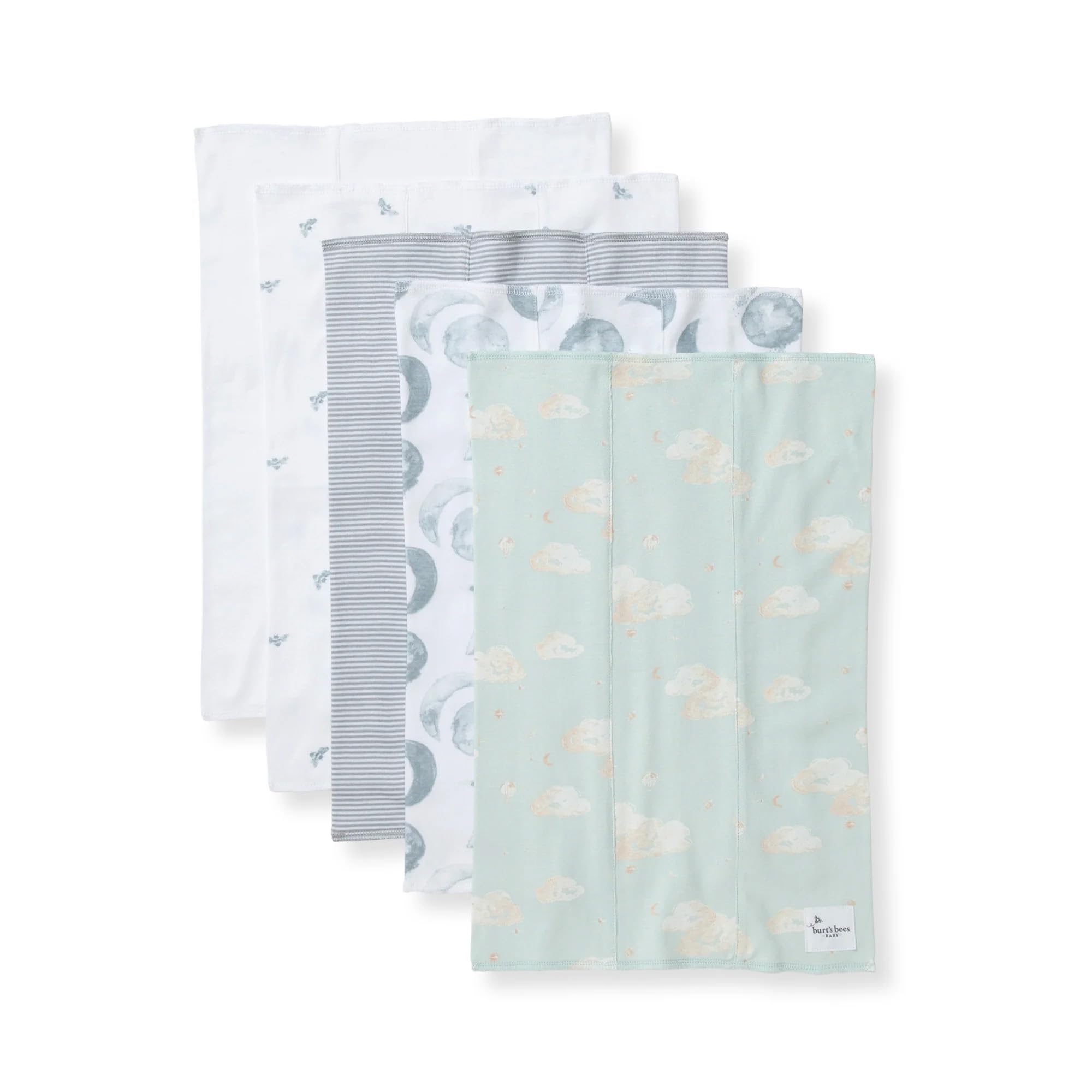 Burt's Bees Baby organic cotton burp cloths with striped design