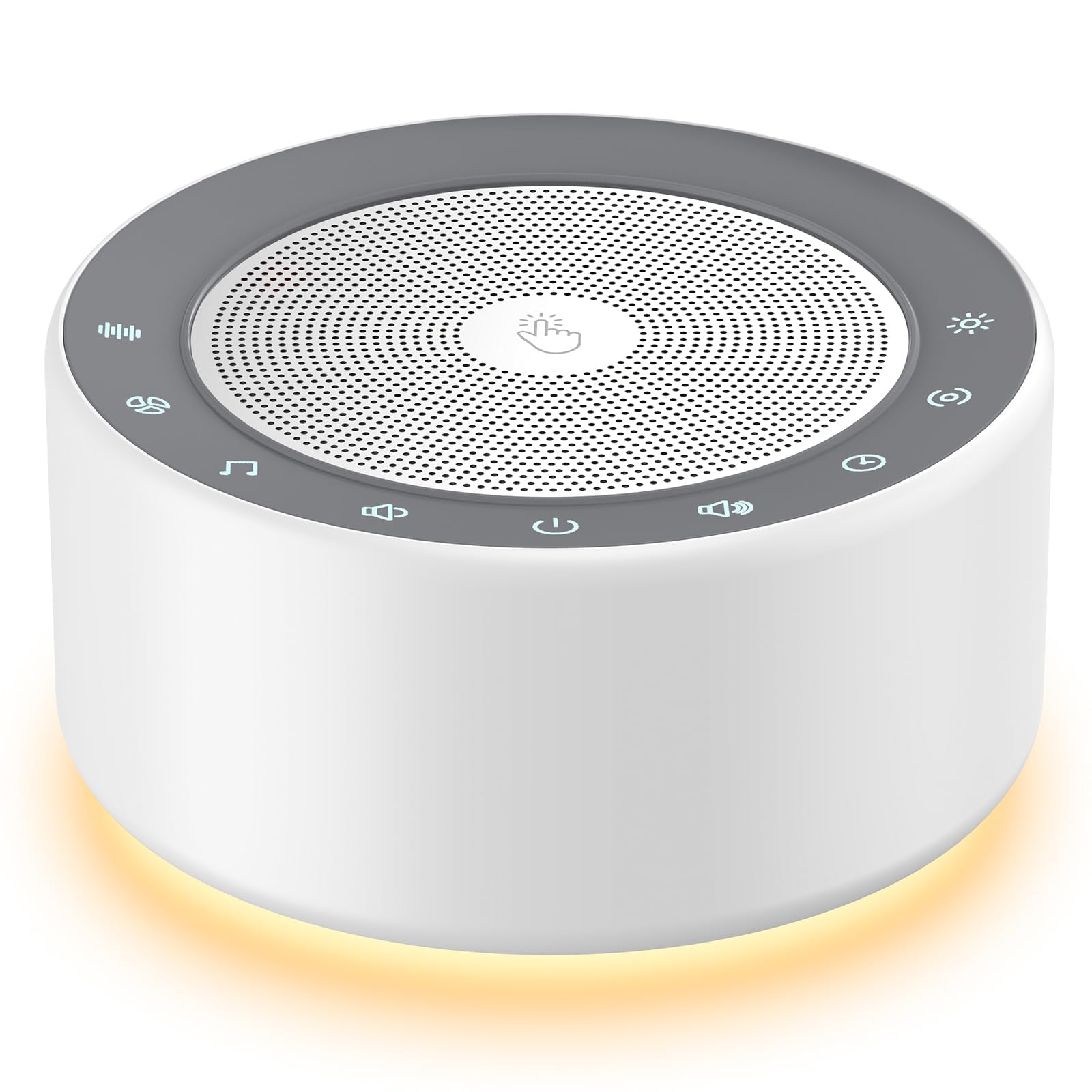 Kipcush white noise machine with 30 soothing sounds and 8-color night light for baby nursery