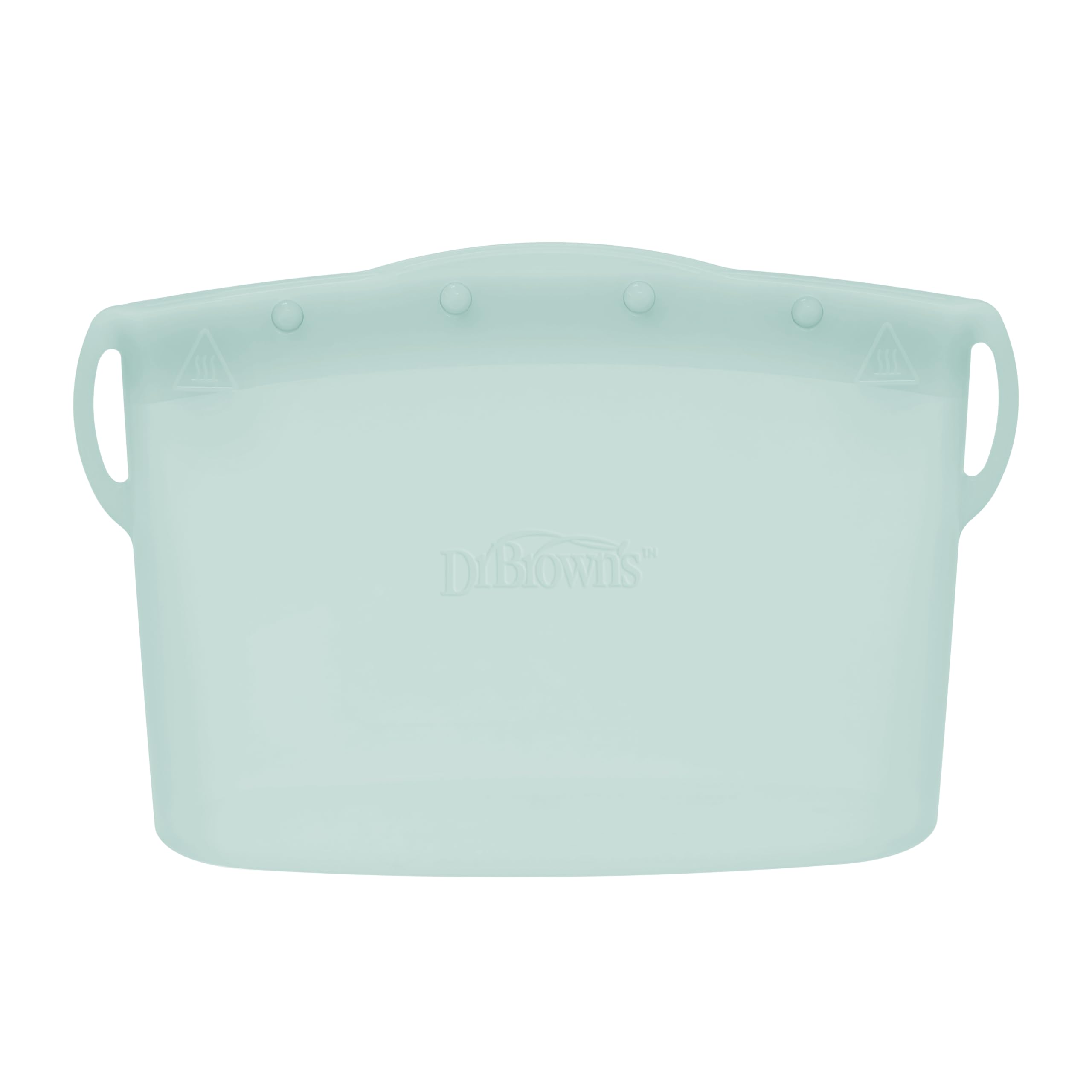 Dr. Brown's reusable silicone microwave steam sterilizer bag with side-grip hooks
