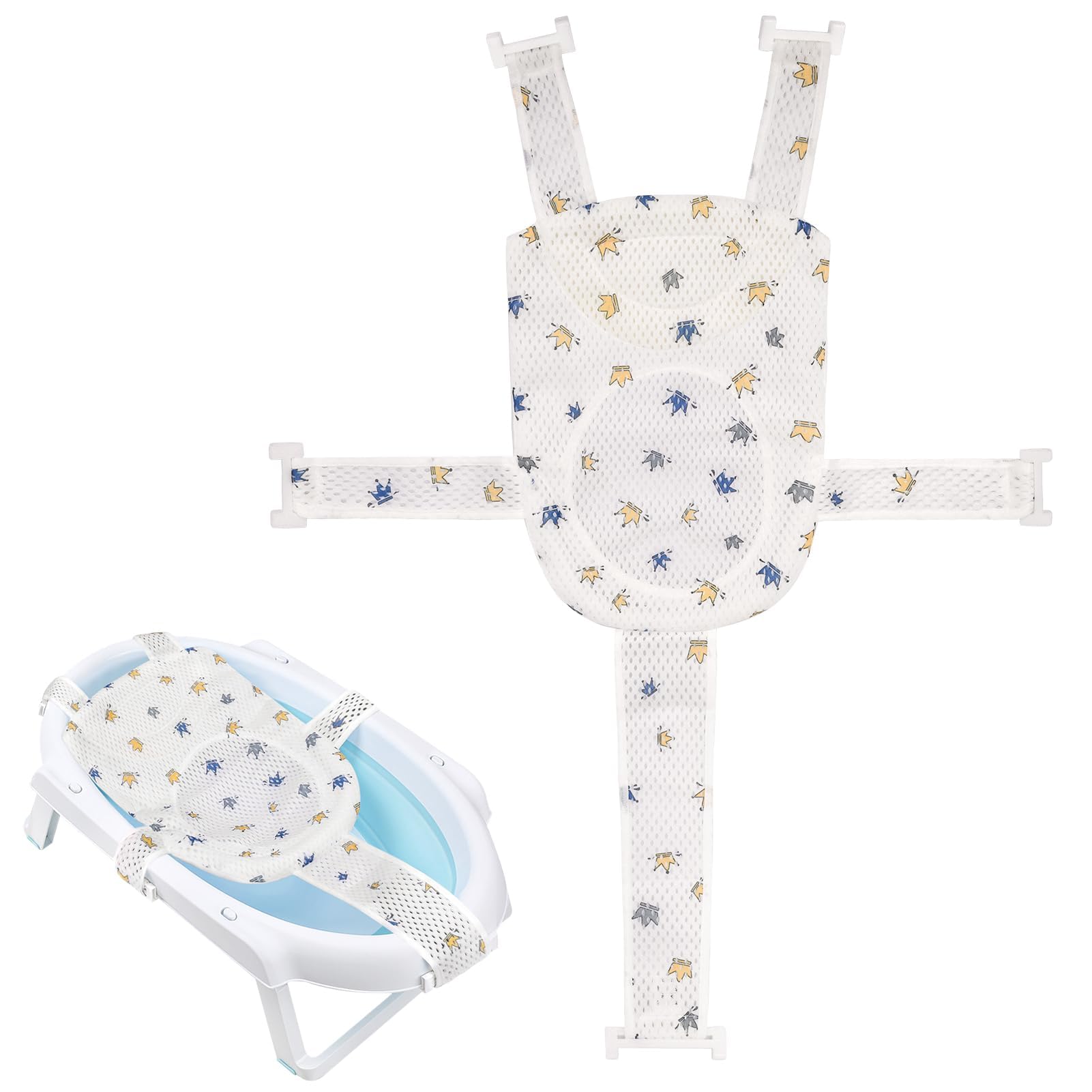 Colorlife Baby Bath Seat Support Net with crown design for newborns