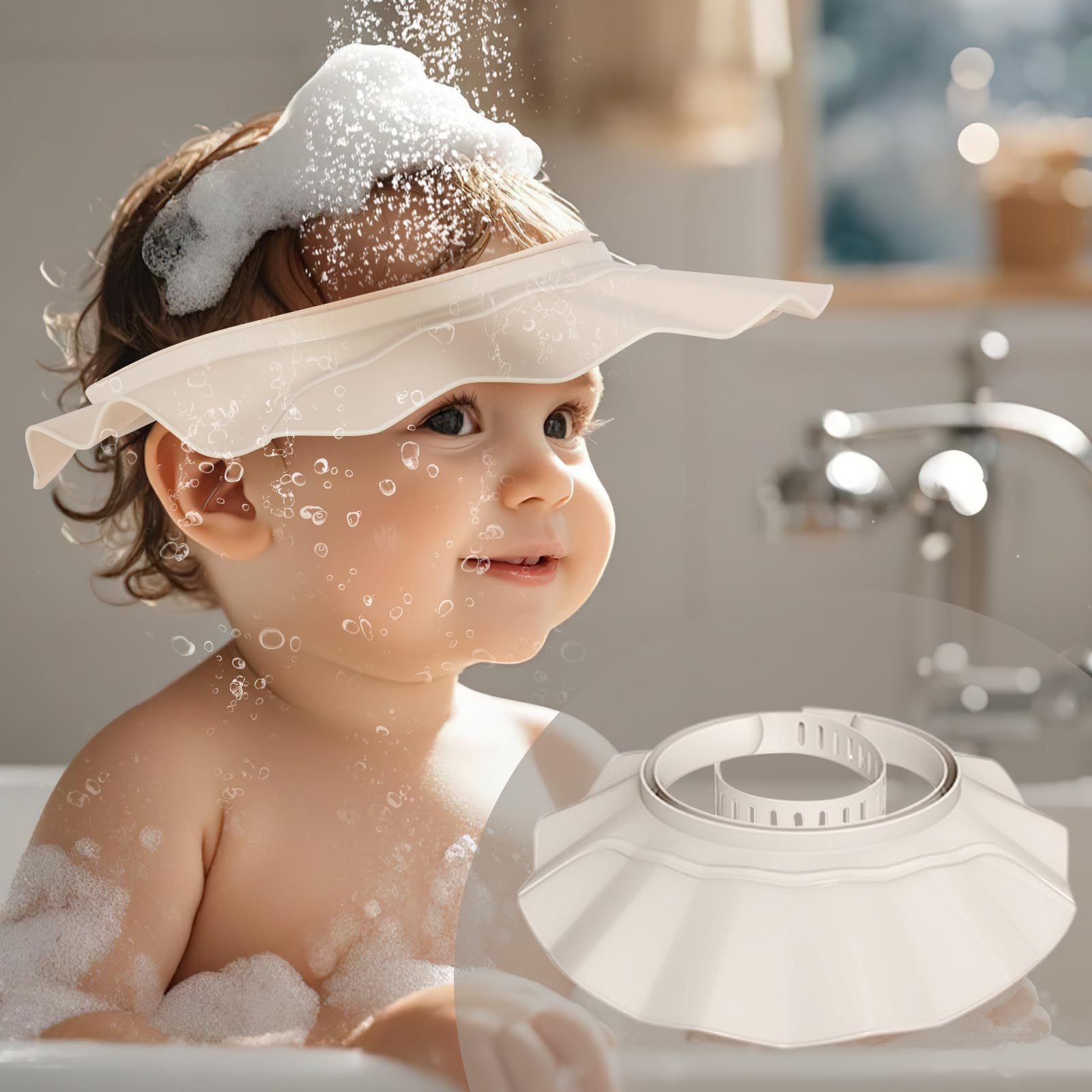 KOLAHOL Baby Shower Cap adjustable silicone visor for protecting children during bath time