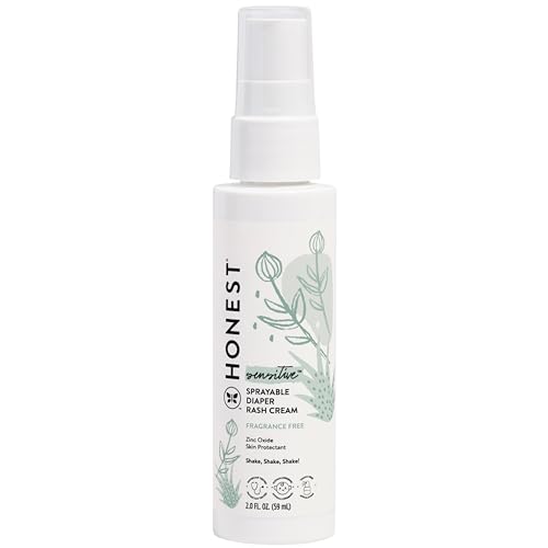 Close-up of Honest Company spray diaper cream nozzle and application