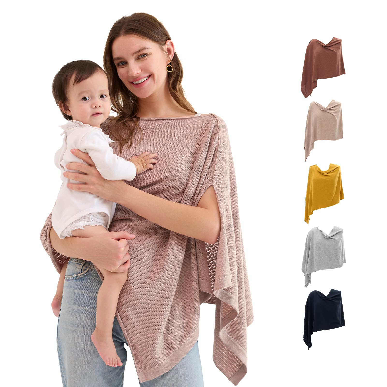 Momcozy brown breathable nursing poncho