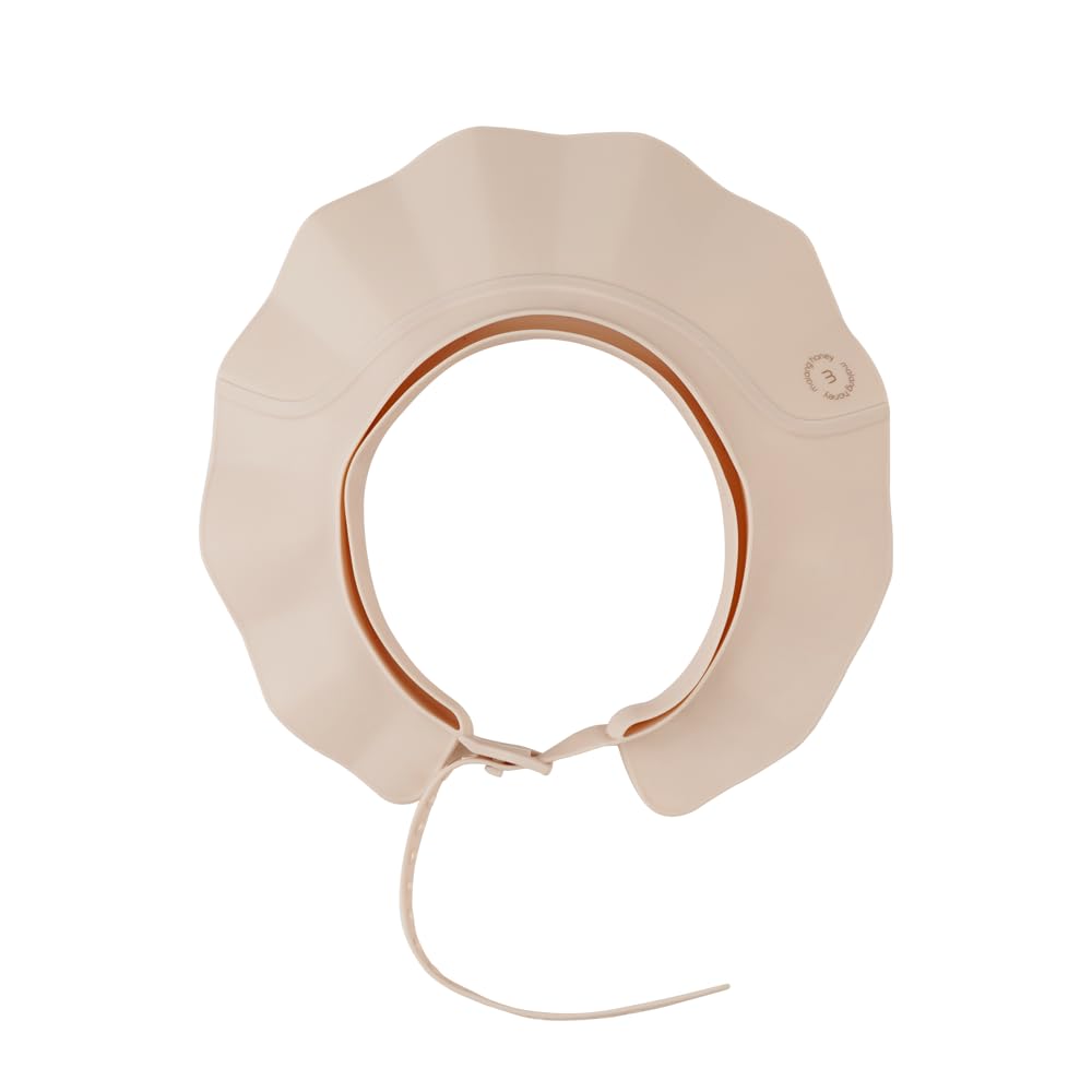 Malang Honey adjustable silicone baby shower cap with scalloped brim for newborns to age six