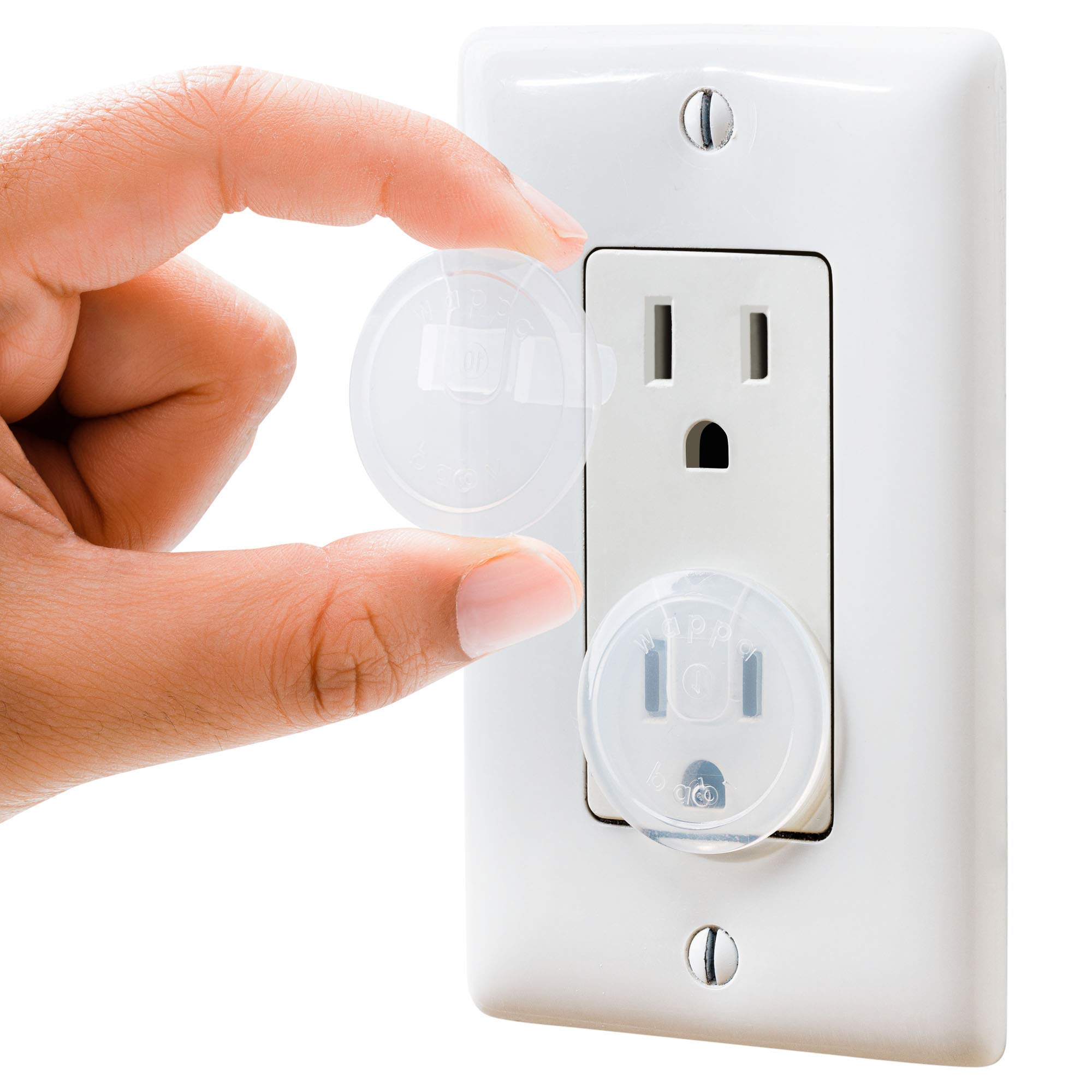 Wappa Baby clear outlet plug covers 50 pack for childproofing electrical sockets