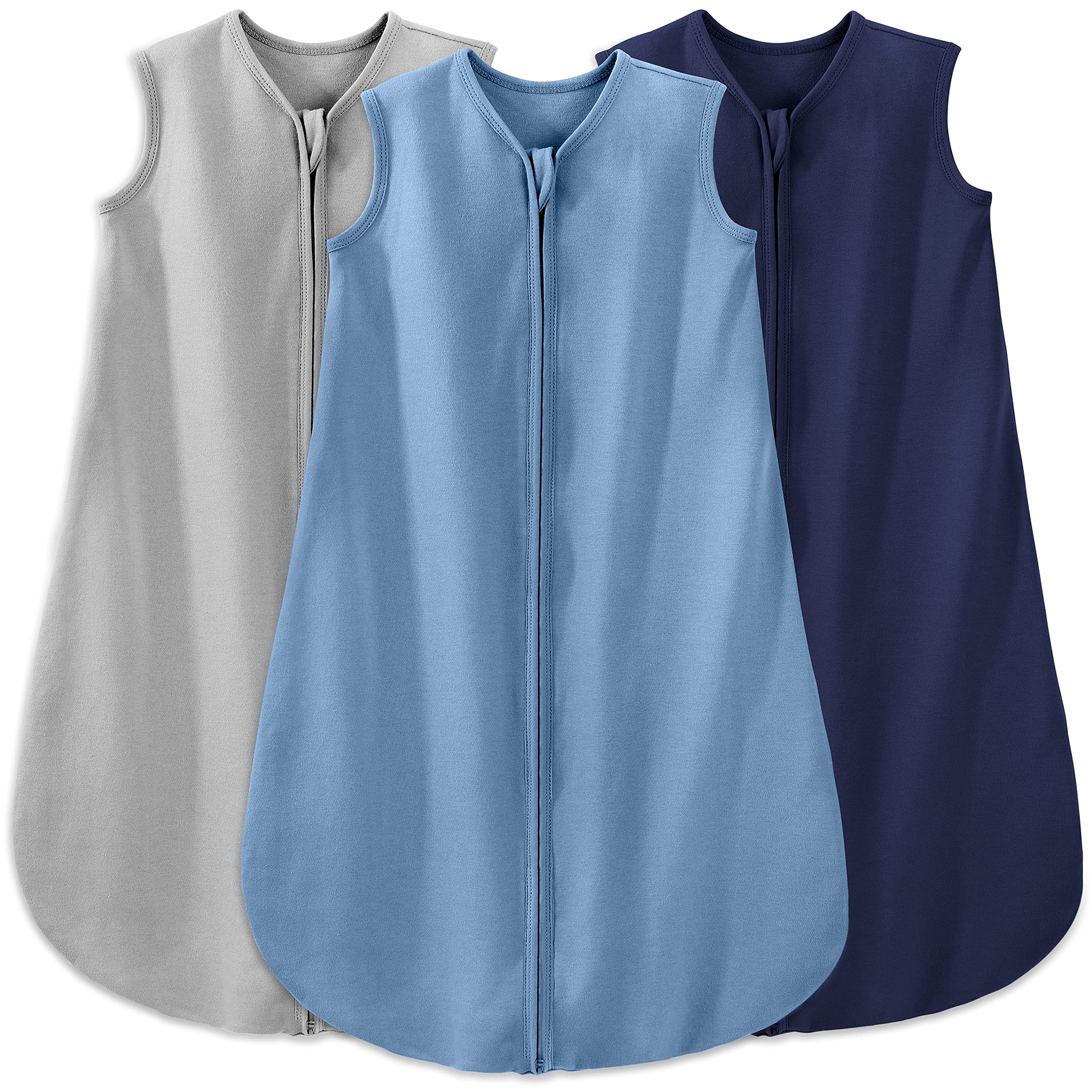Yoofoss organic cotton sleep sack three-pack showing breathable fabric and zipper design