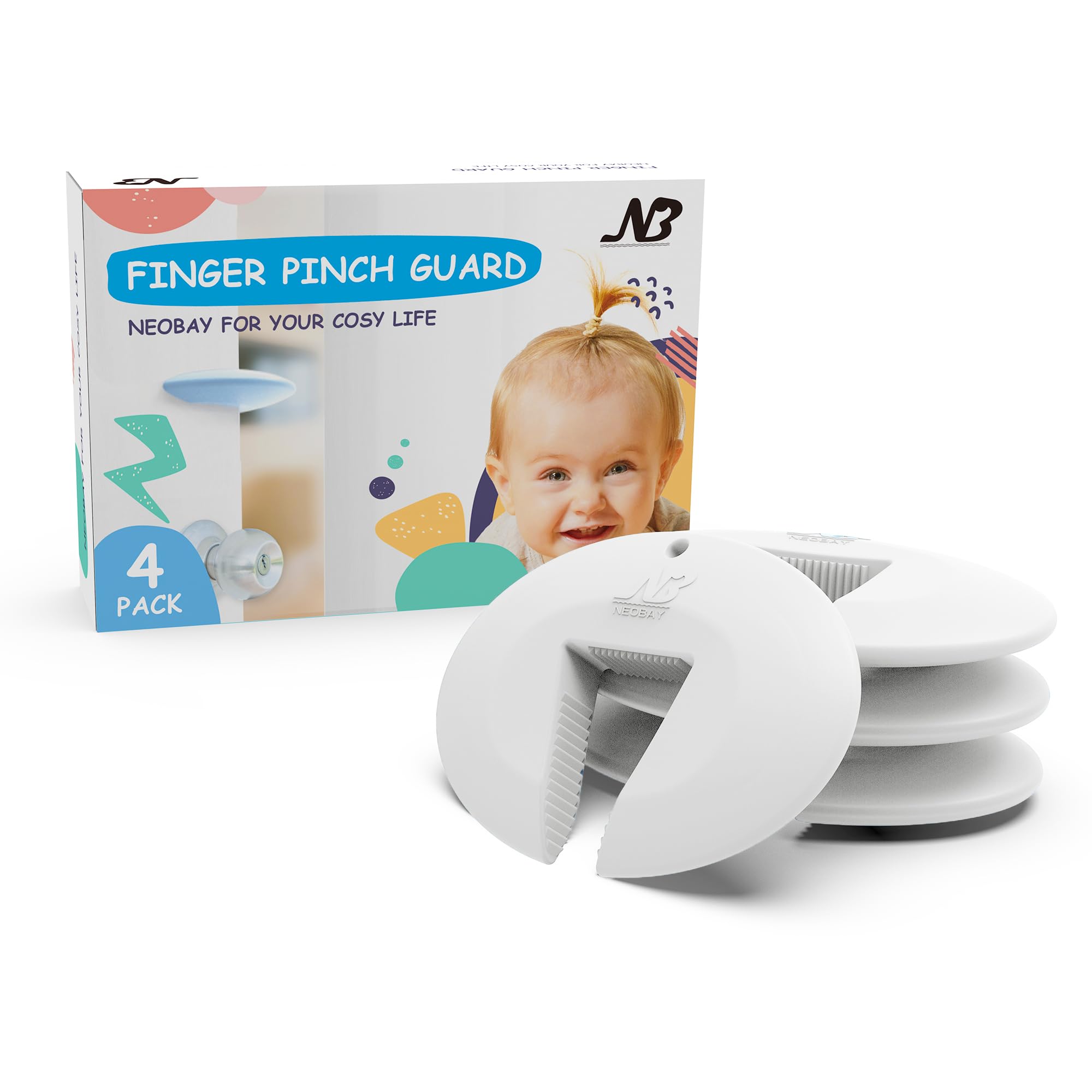 Silicone door pinch guards preventing finger injuries and door slams
