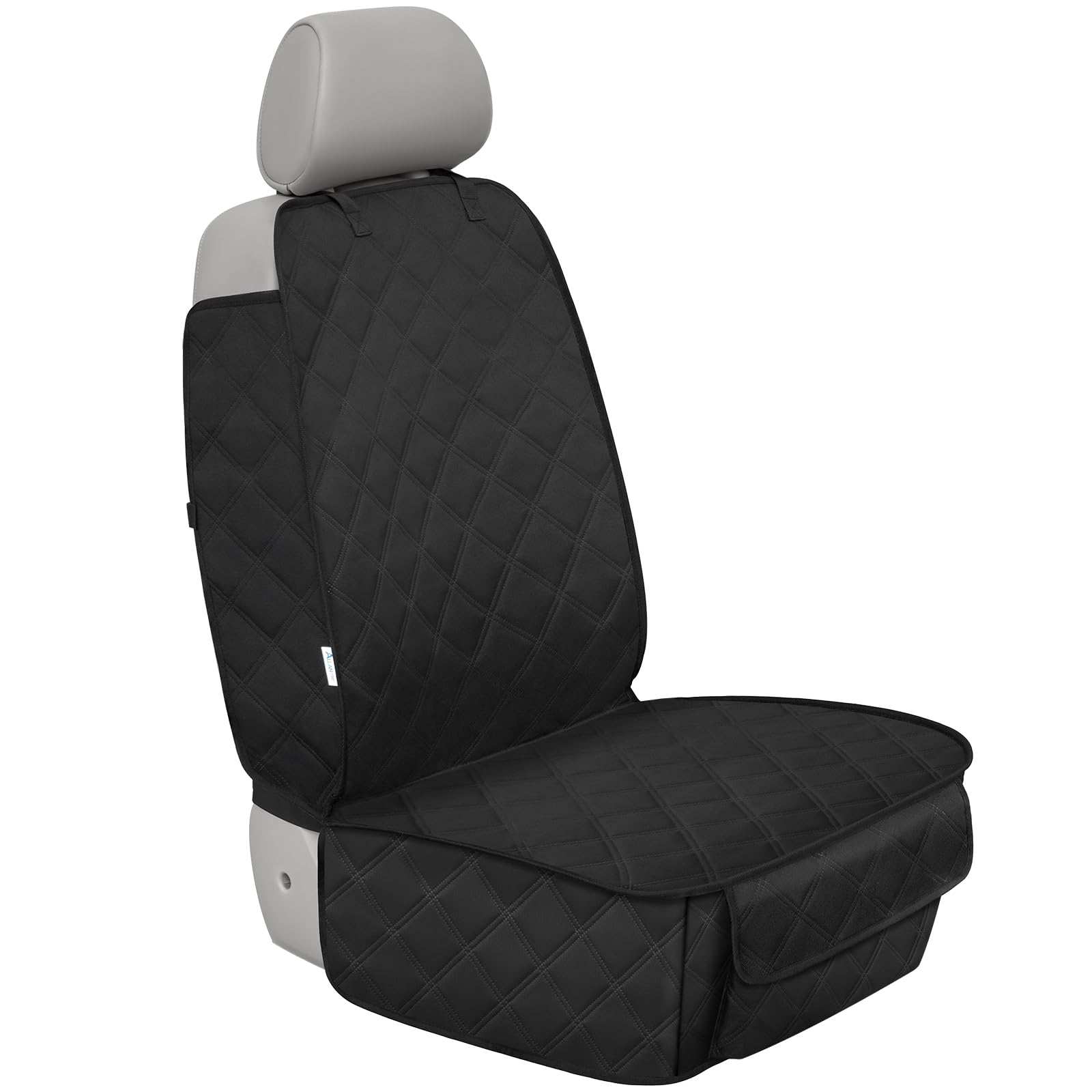 ALLANSING front seat cover with side flaps protecting car seat from dog