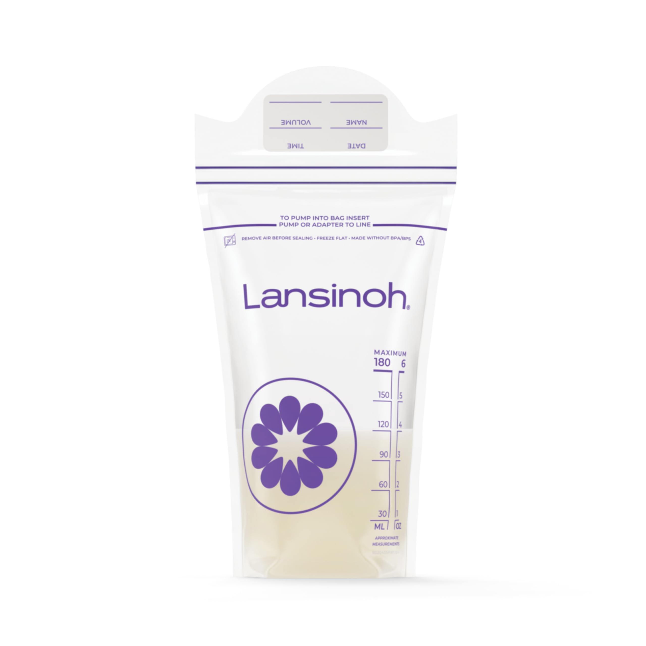 Lansinoh Breastmilk Storage Bags 200 count value pack with flat freeze design