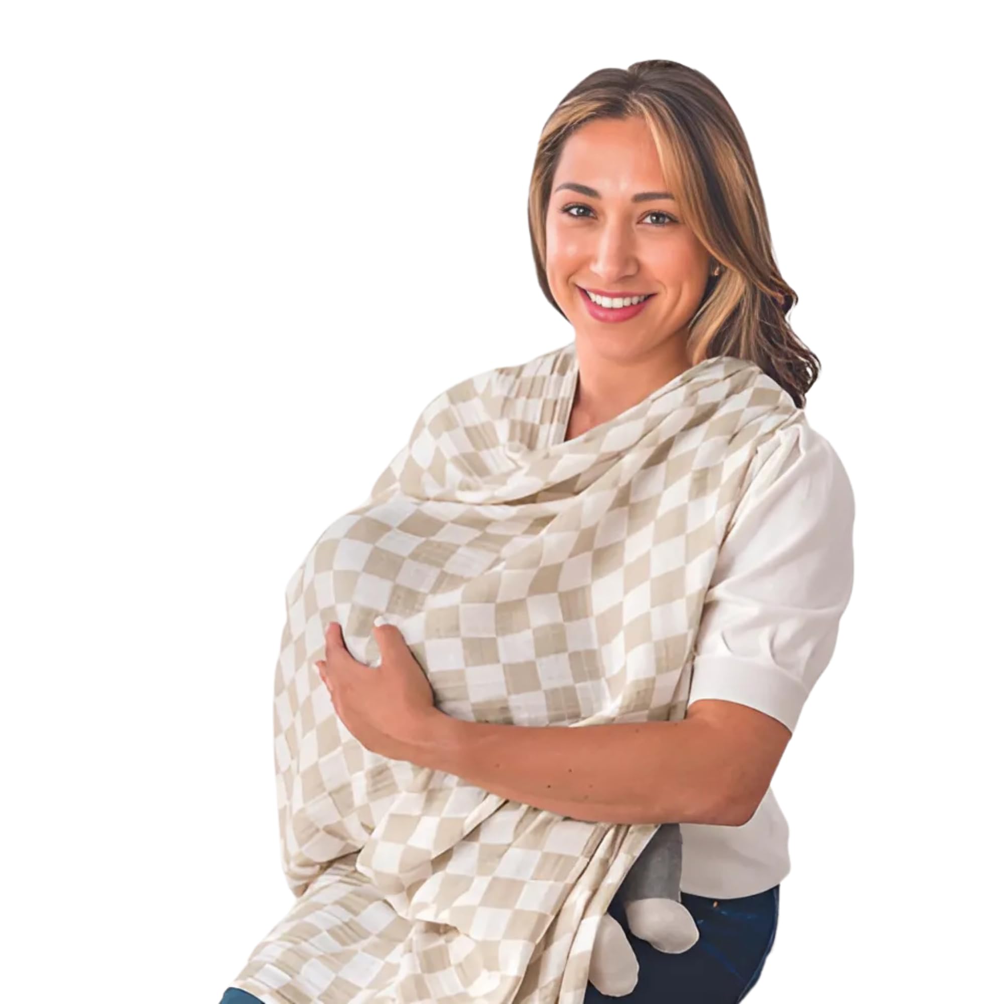 Itzy Ritzy Breastfeeding Boss Multi-Use Cover in checkerboard pattern