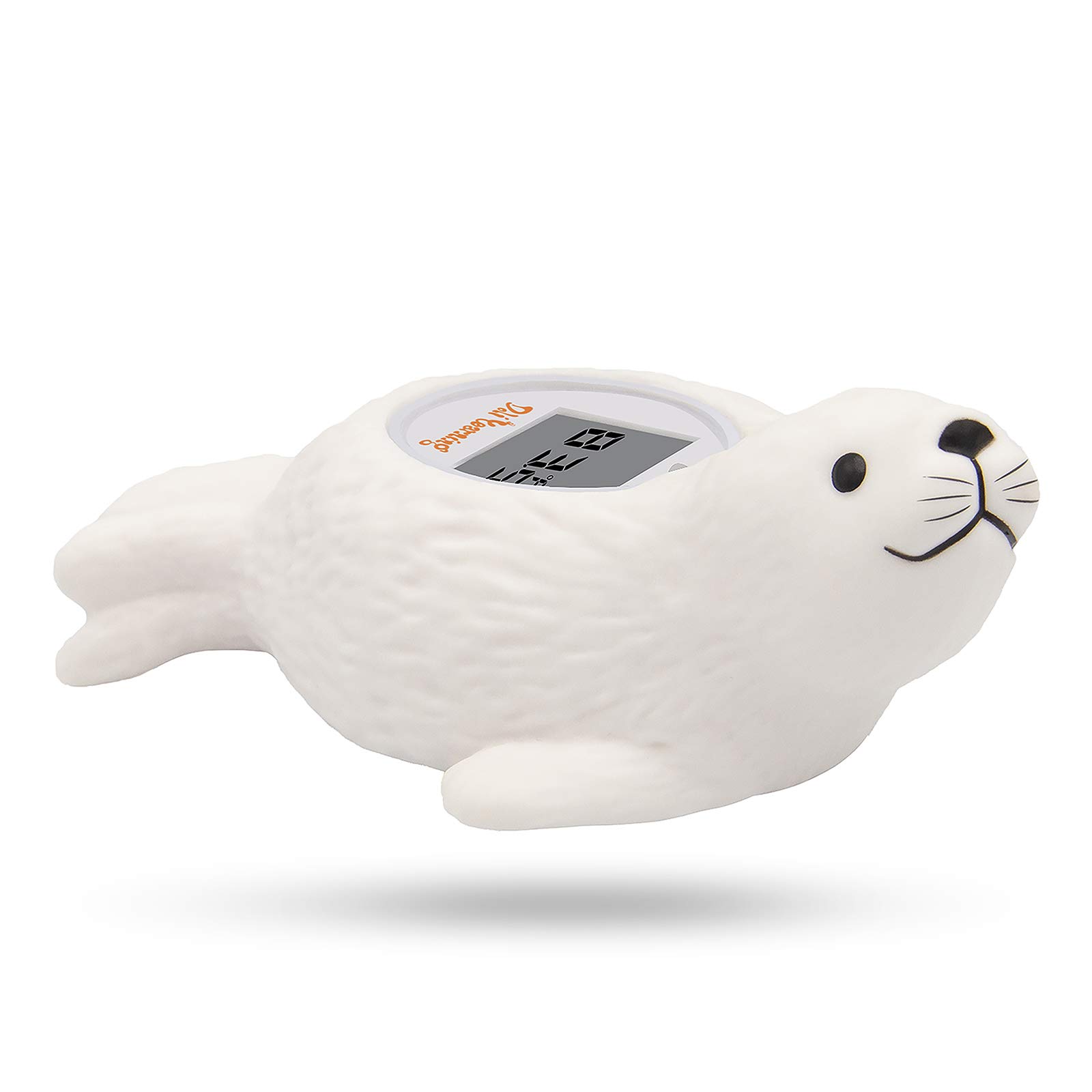 Doli Yearning Baby Bath Thermometer with large LCD display floating in bath water