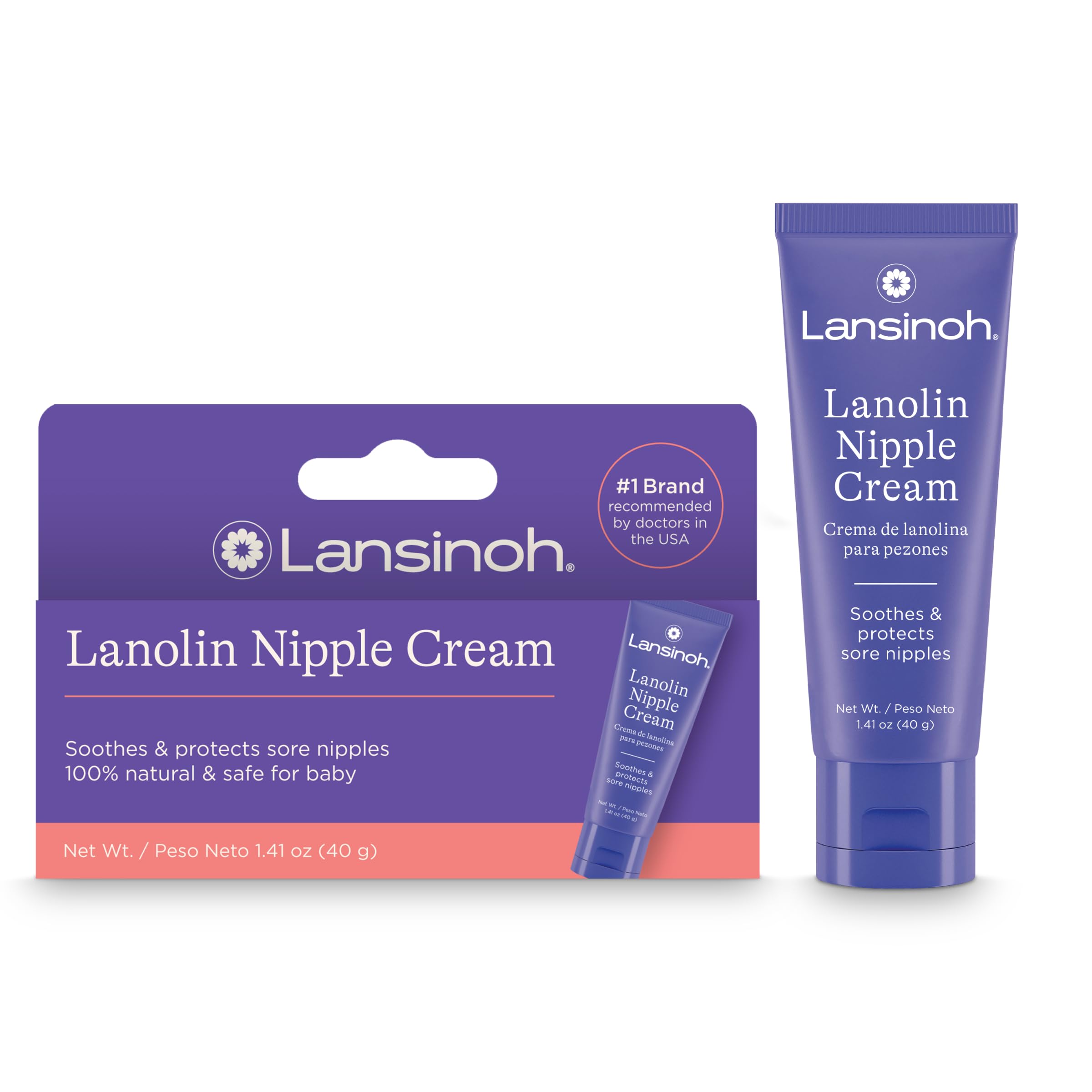 Lansinoh Lanolin Nipple Cream tube for breastfeeding mothers