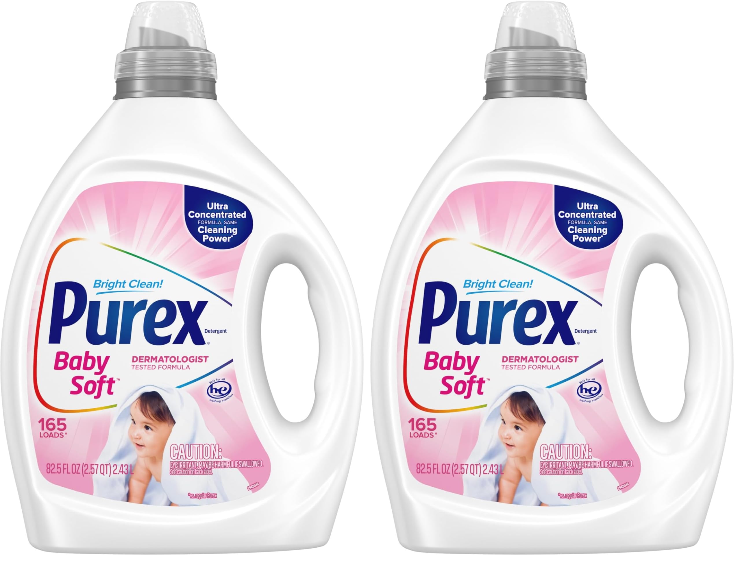 Purex Baby Laundry Detergent ultra-concentrated liquid bottles
