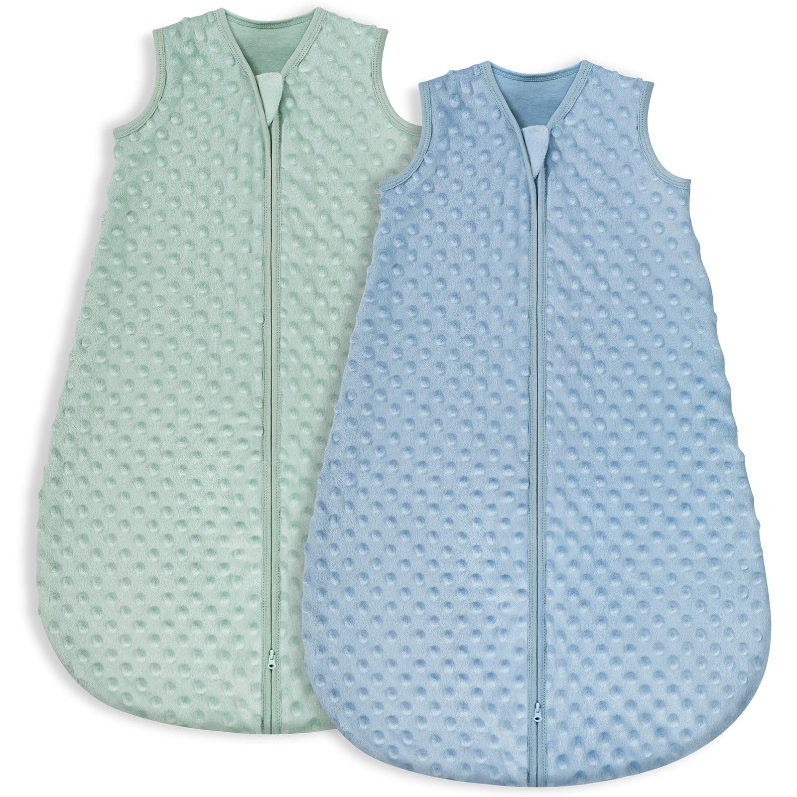 Yoofoss Fleece Baby Sleep Sack with plush dots and two-way zipper