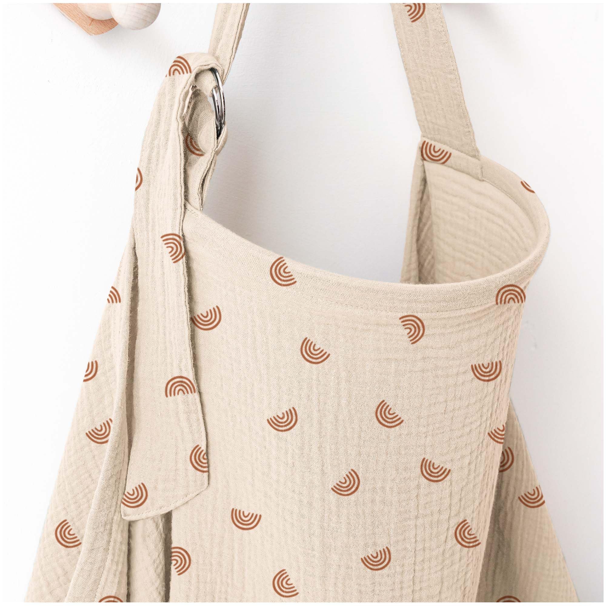 MairMore cotton muslin nursing apron with arch neckline