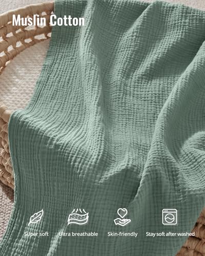 Close-up of arch neckline on muslin nursing cover showing ventilation design
