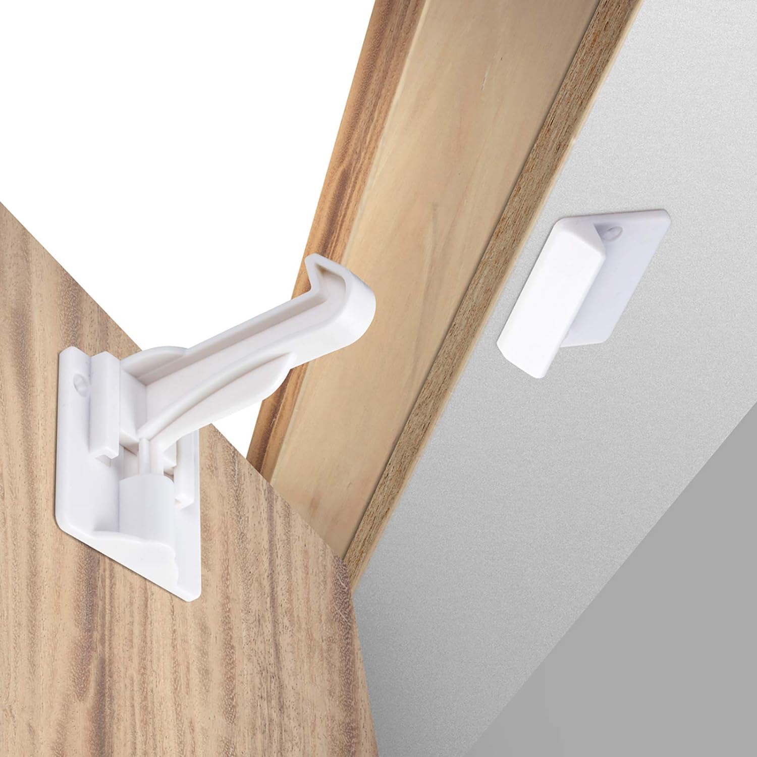 Benny Bradley invisible cabinet latch locks with spring mechanism for easy adult access
