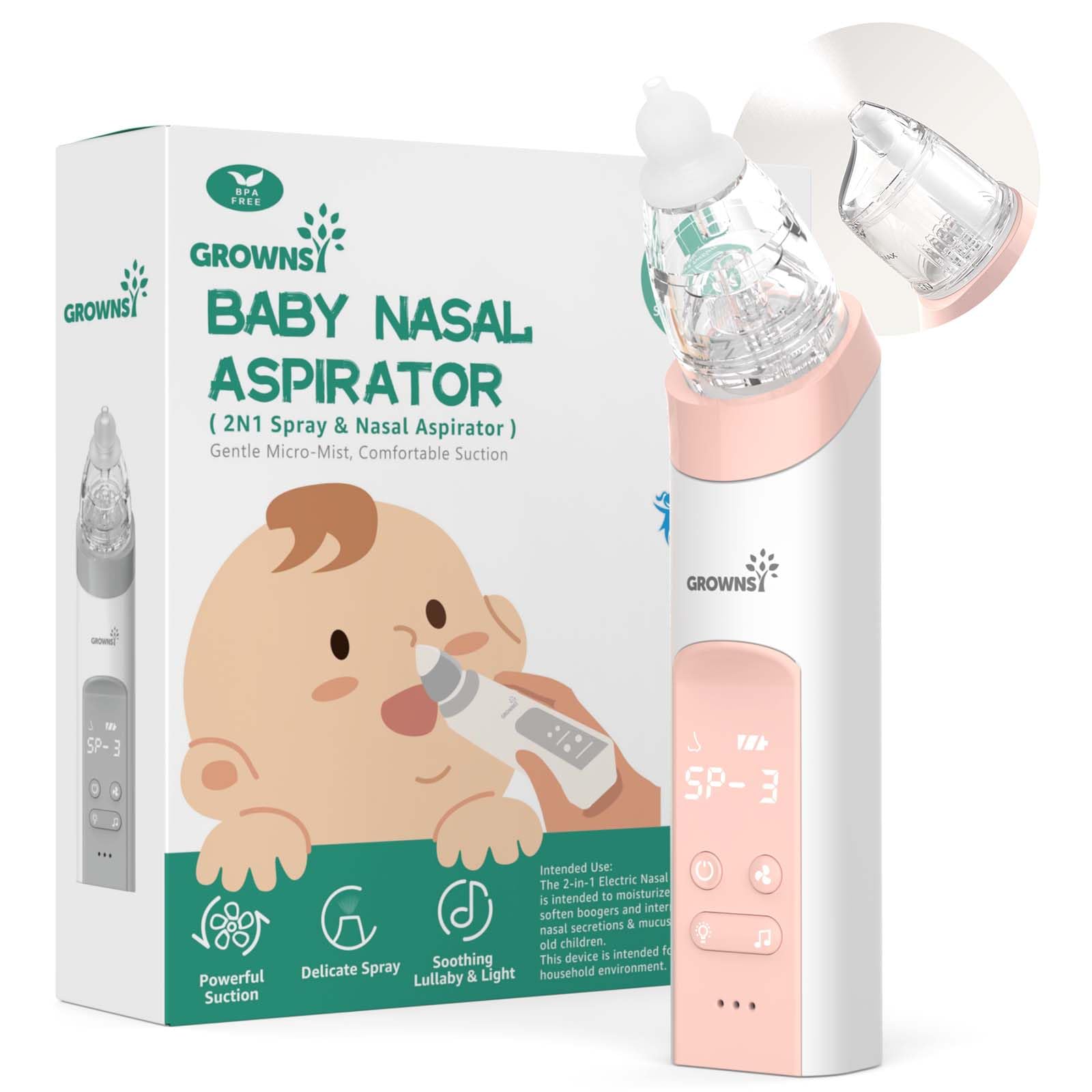 Electric Baby Nasal Aspirator Review: Spray, Suction, Music, and Light