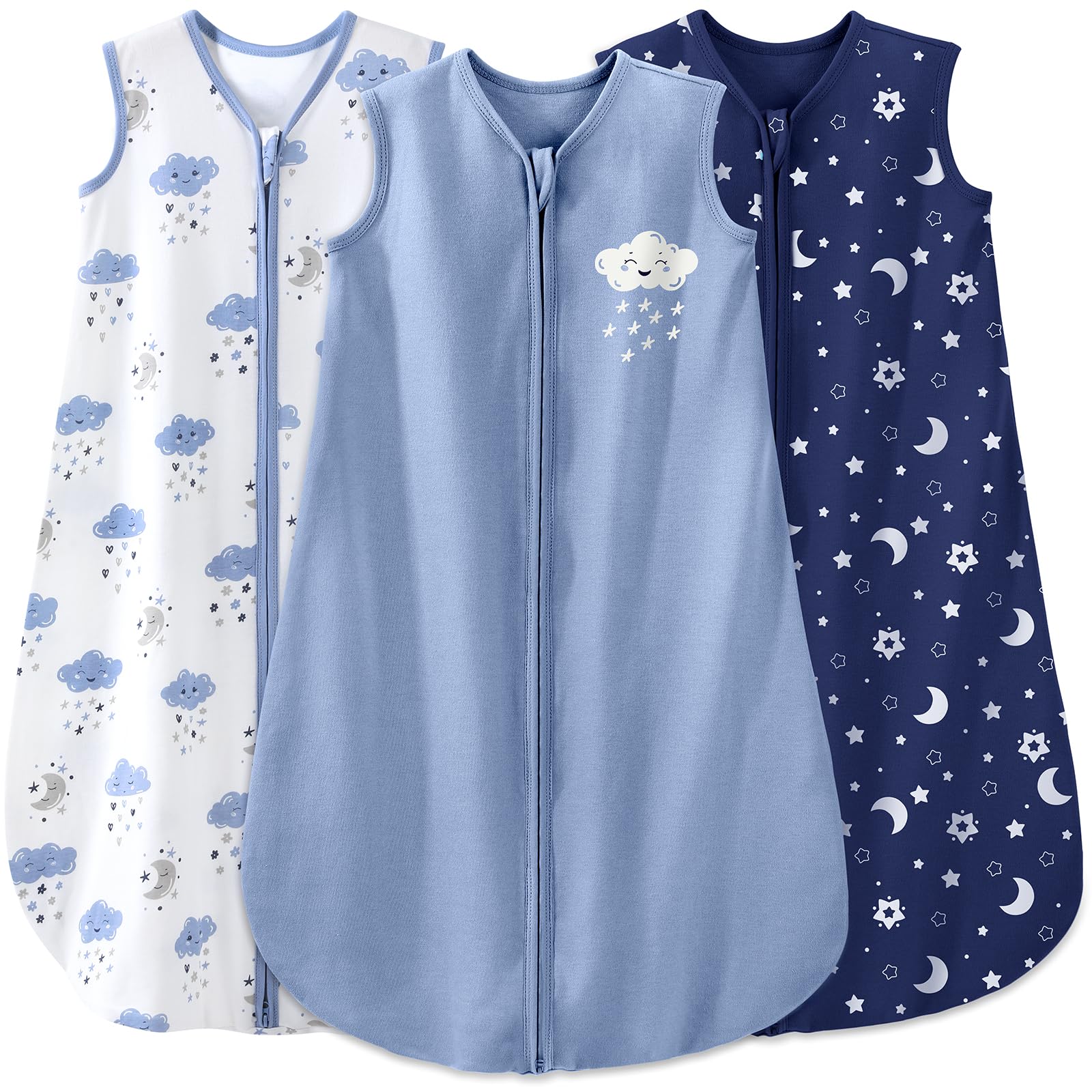 Yoofoss organic cotton sleep sack with 2-way zipper for babies 0-6 months