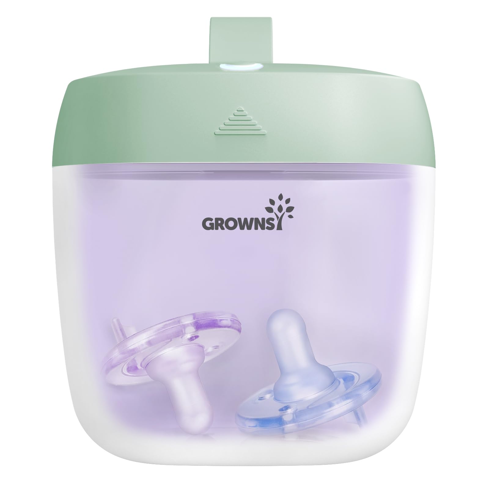 GROWNSY Pacifier Sanitizer Portable in green with USB charging