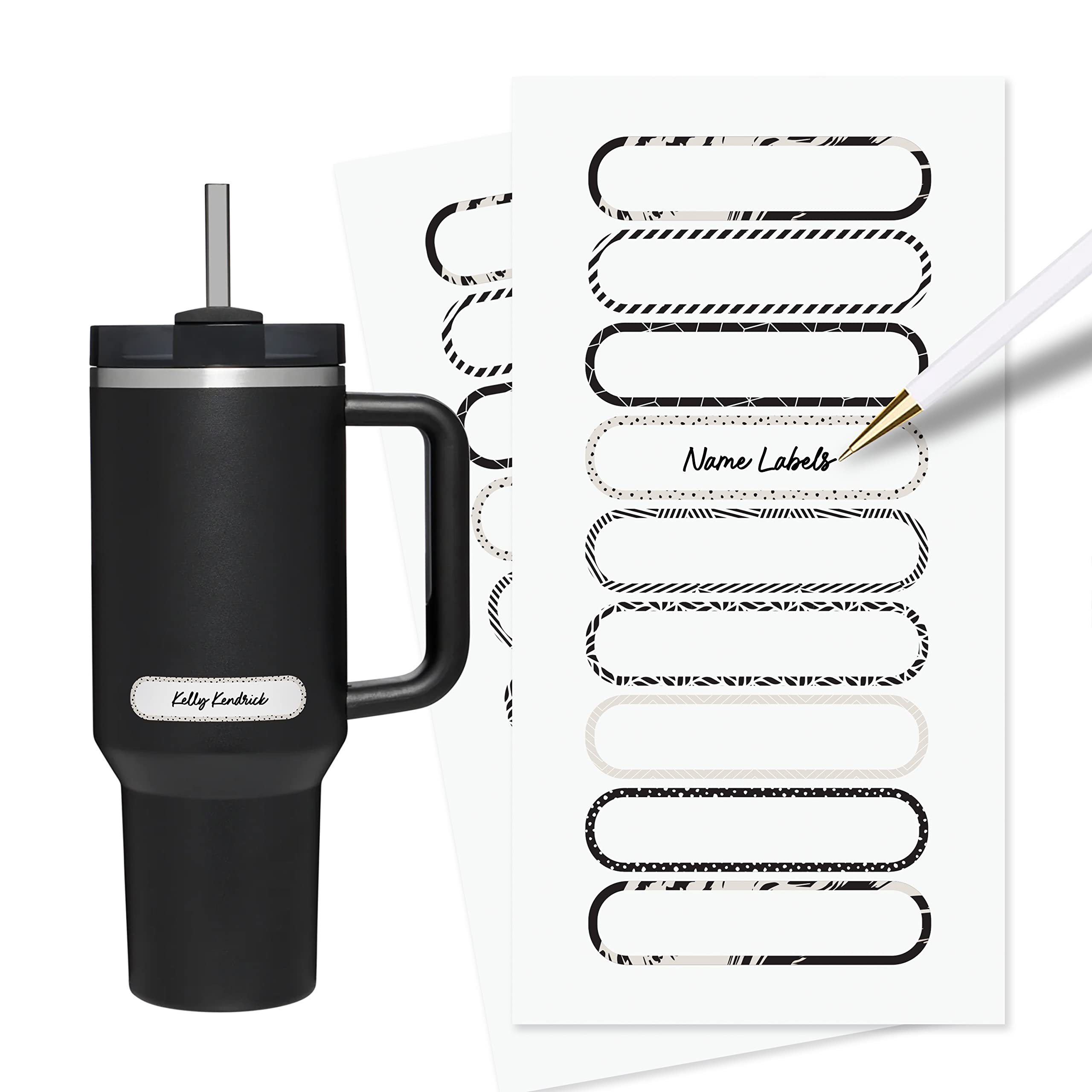 ThreeKin waterproof personalized labels for bottles and containers