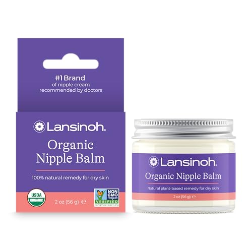 Lansinoh Organic Nipple Butter showing organic ingredients list and texture