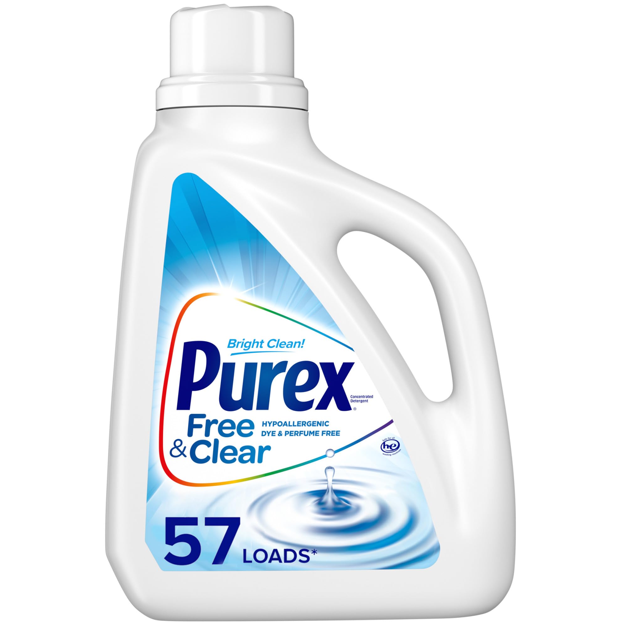 Purex Free and Clear unscented liquid laundry detergent bottle