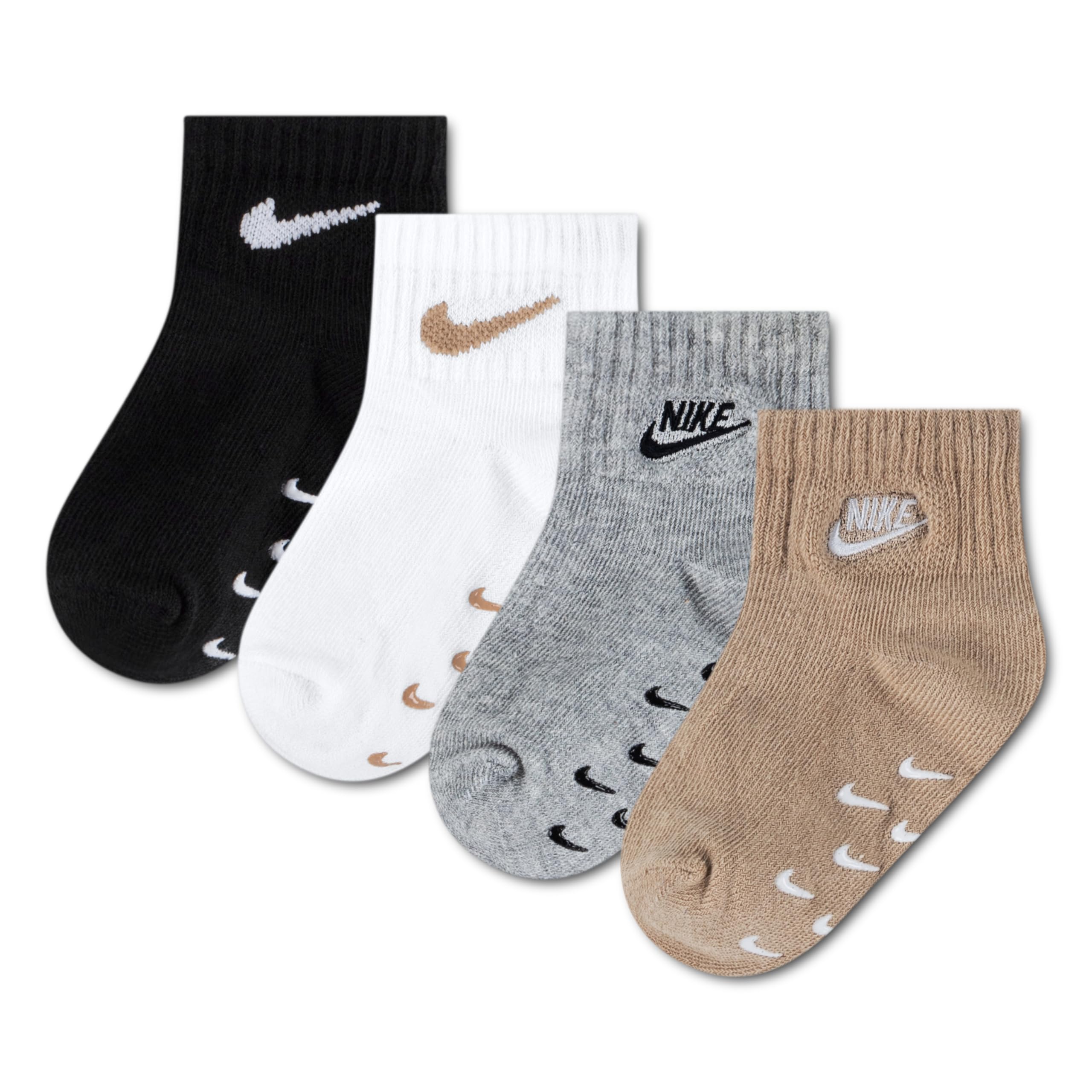 Nike multi-pack baby toddler gripper socks with brand swoosh