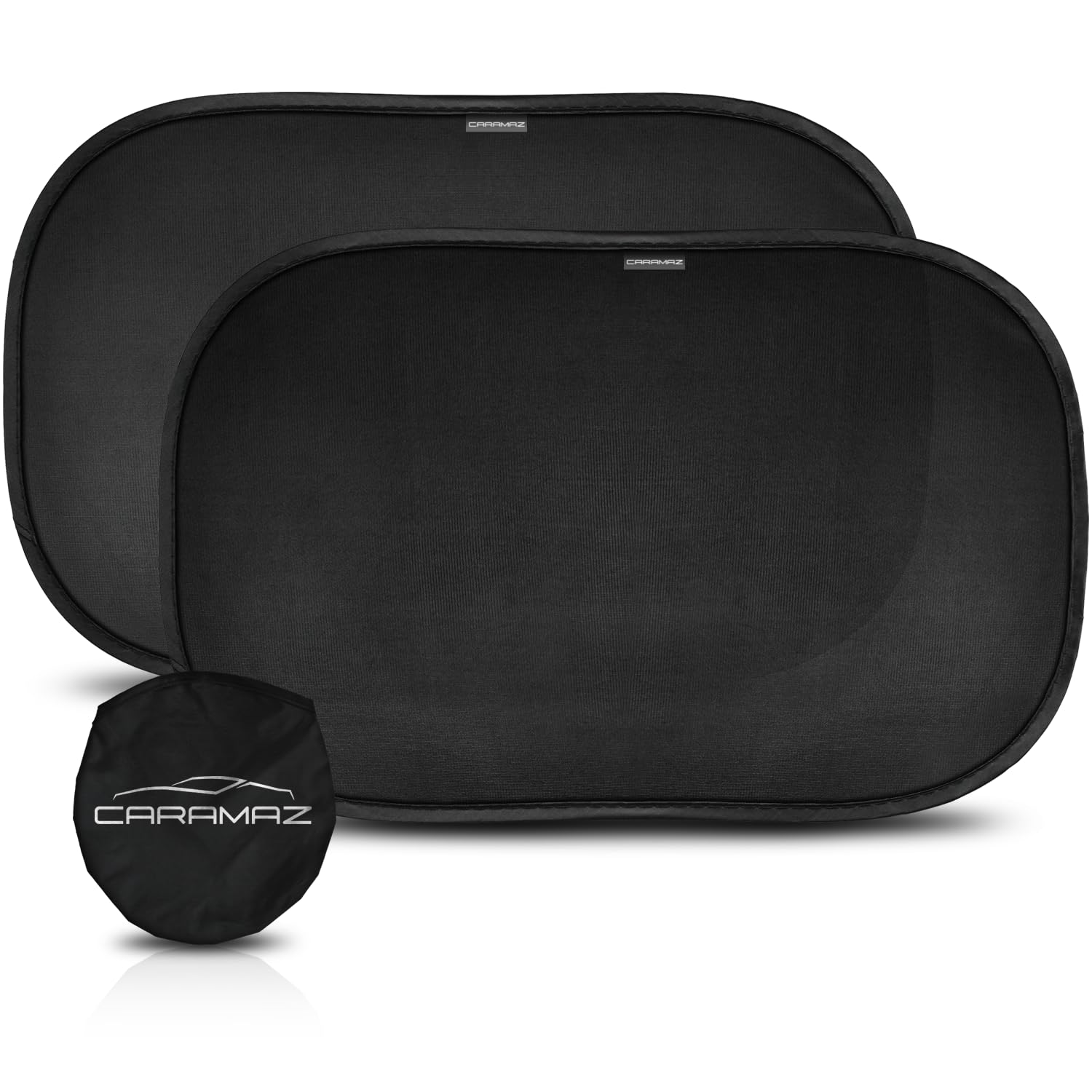 CARAMAZ certified UV protection car window shade installed on rear passenger window