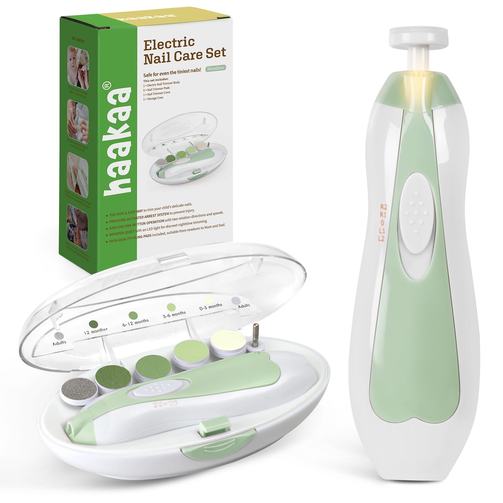haakaa Baby Nail File Electric with LED light and storage case