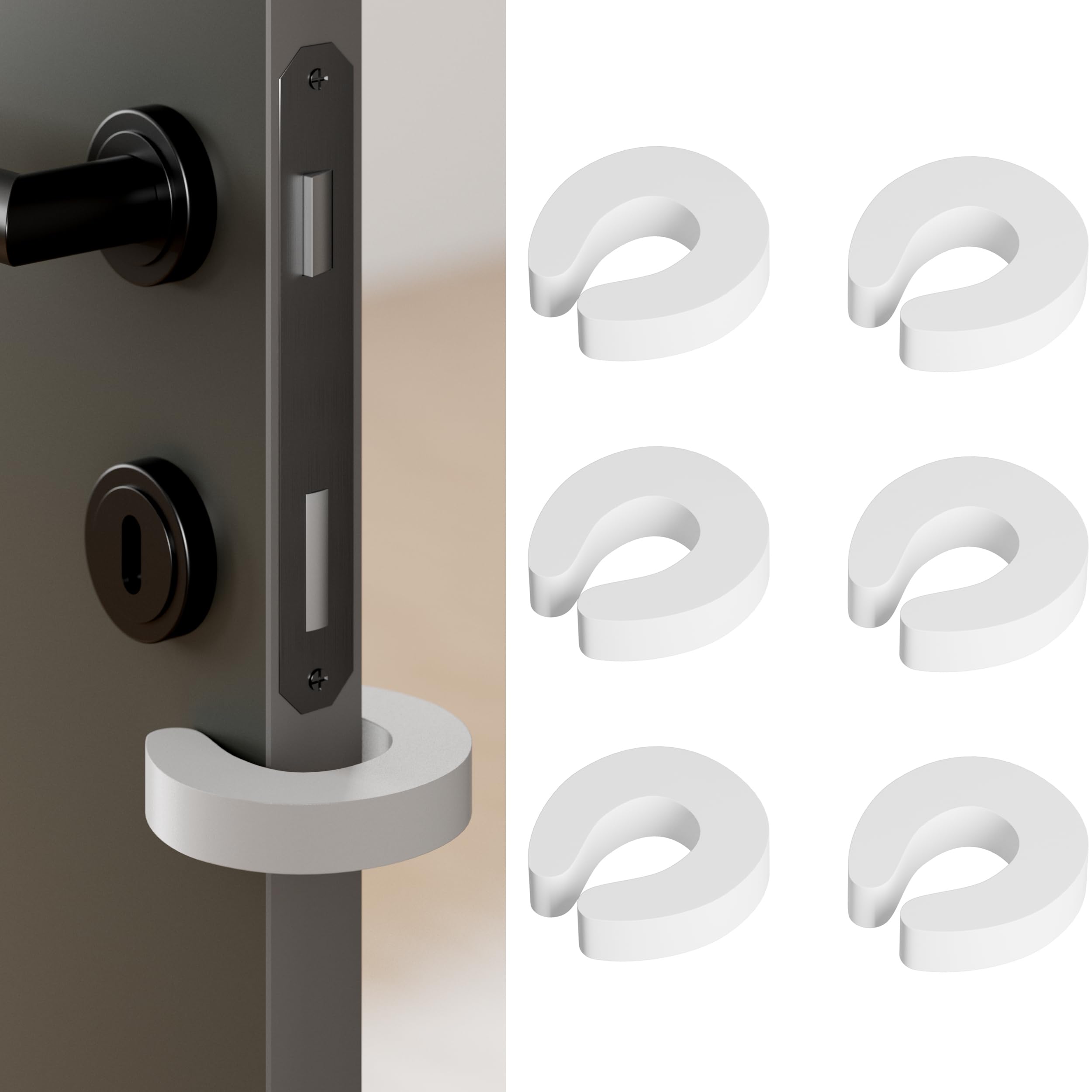 ARCLEER foam door stopper 6-pack in white protecting doorway