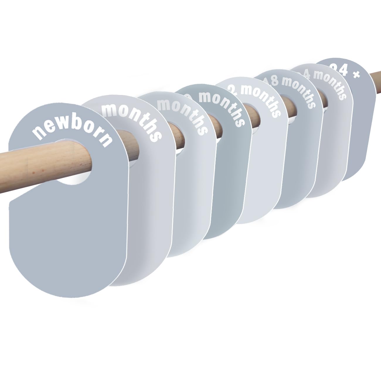 Pure green plastic baby closet dividers for organizing nursery clothes by size