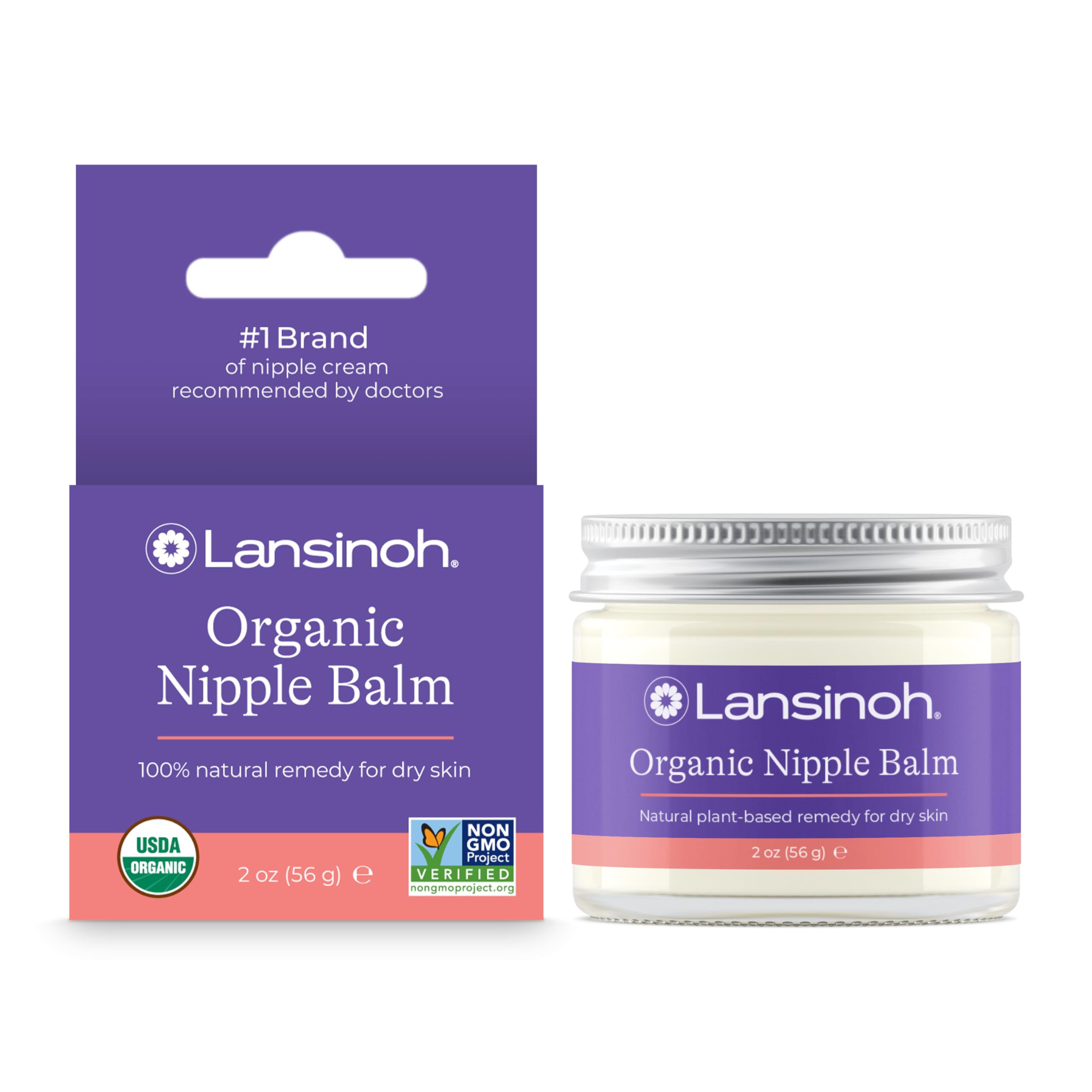 Lansinoh Organic Nipple Butter jar with USDA organic certification seal