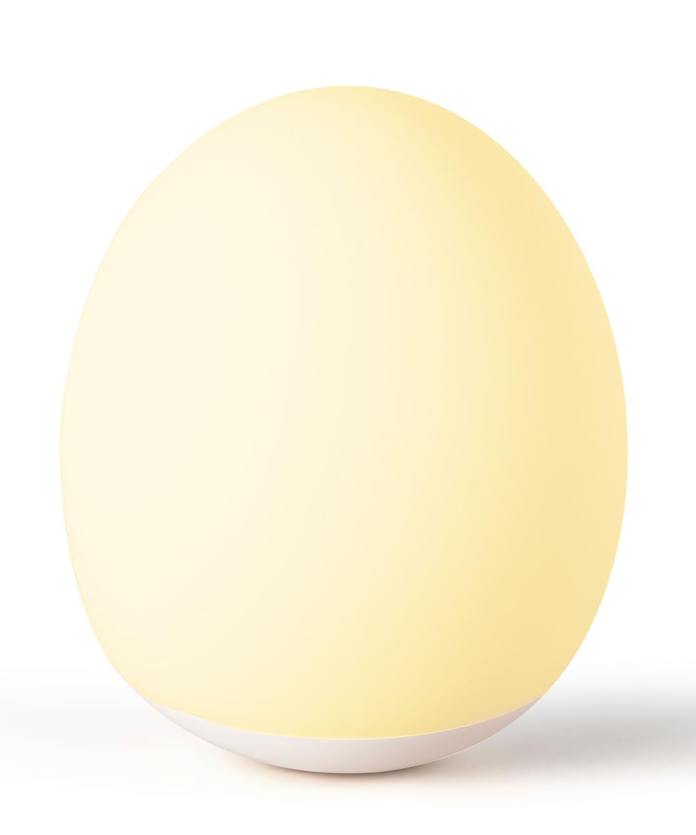 Egg-shaped silicone nursery night light with soft glow for baby care